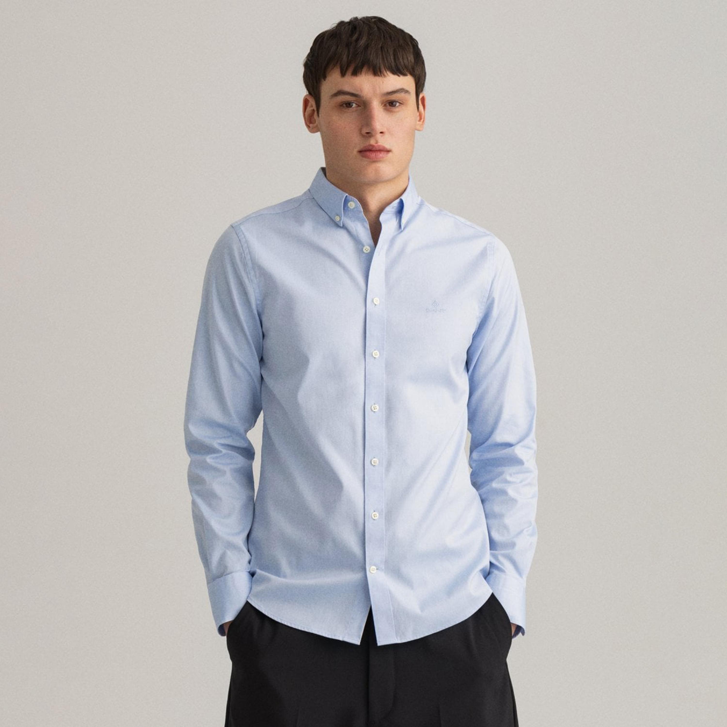 قميص غانت ضيق بياقة طويلة بأكمام طويلة عادي بياقة-men-clothing-shirts-image-1