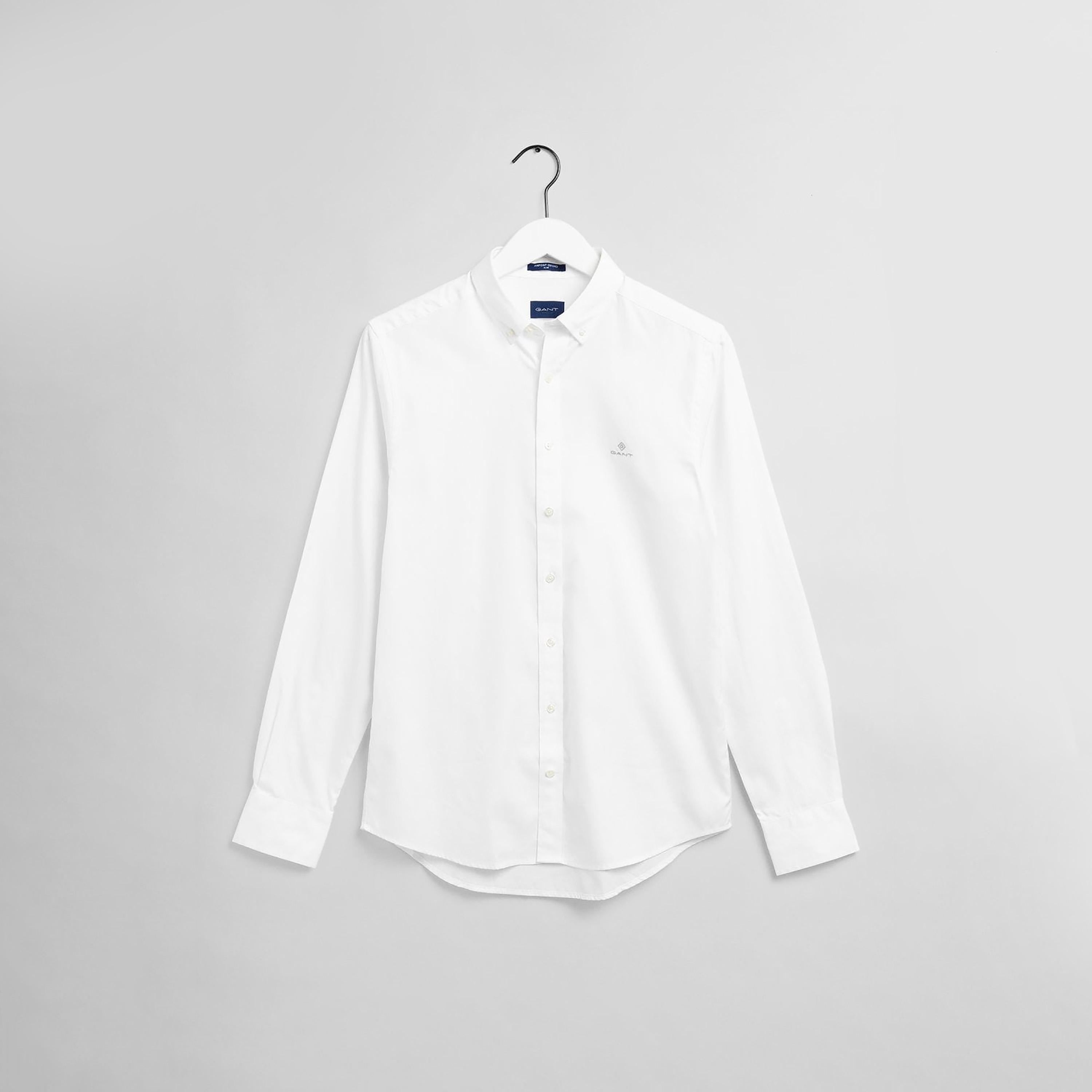Gant Slim Fit Plain Button-Down Collar Long Sleeves Men's Shirt-men-clothing-shirts-image-3