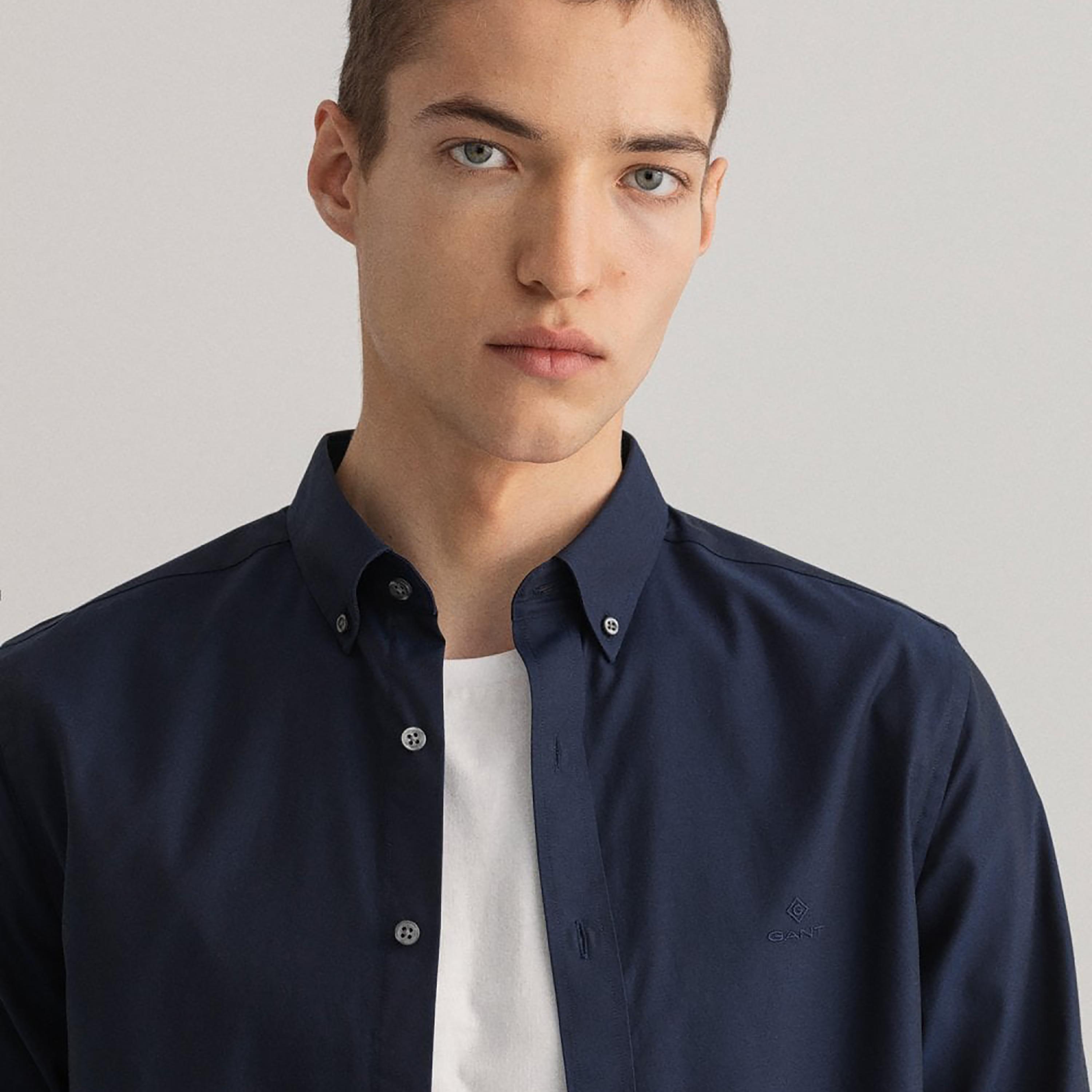 Gant Logo Detail Button Down Collar Long Sleeves Shirt-men-clothing-shirts-image-2