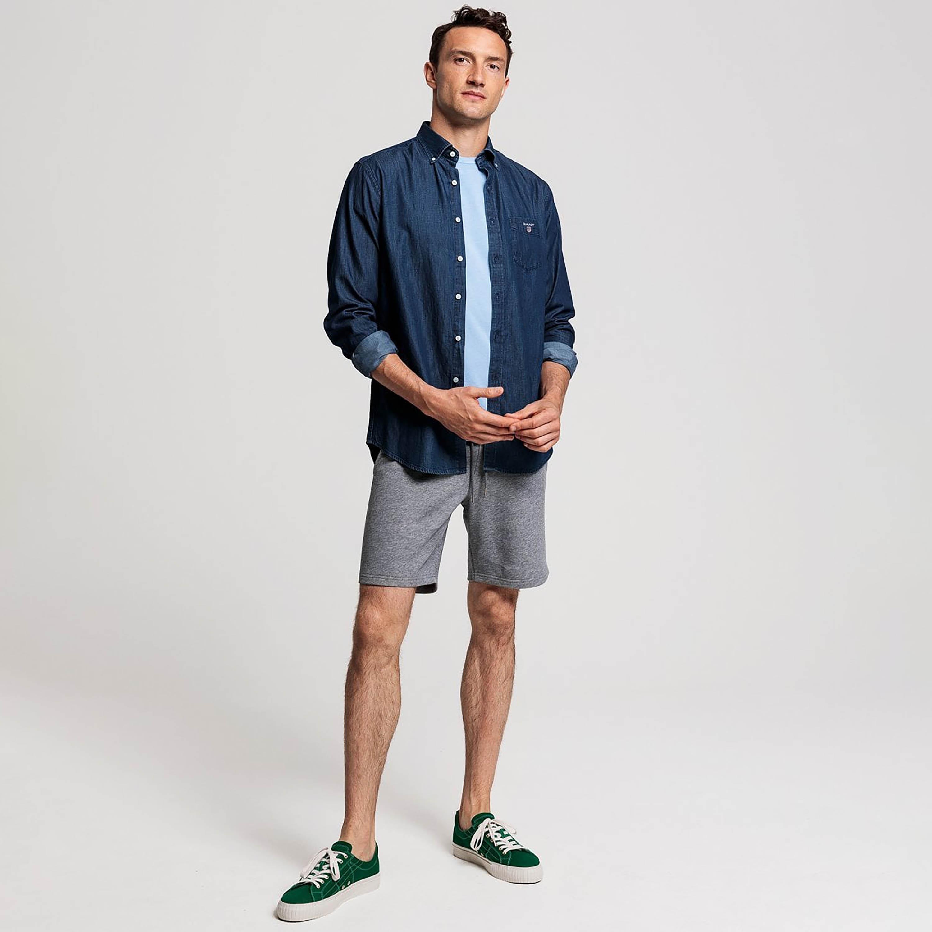 Gant Regular Fit Plain Button-Down Collar Long Sleeves Men's Shirt-men-clothing-shirts-image-3