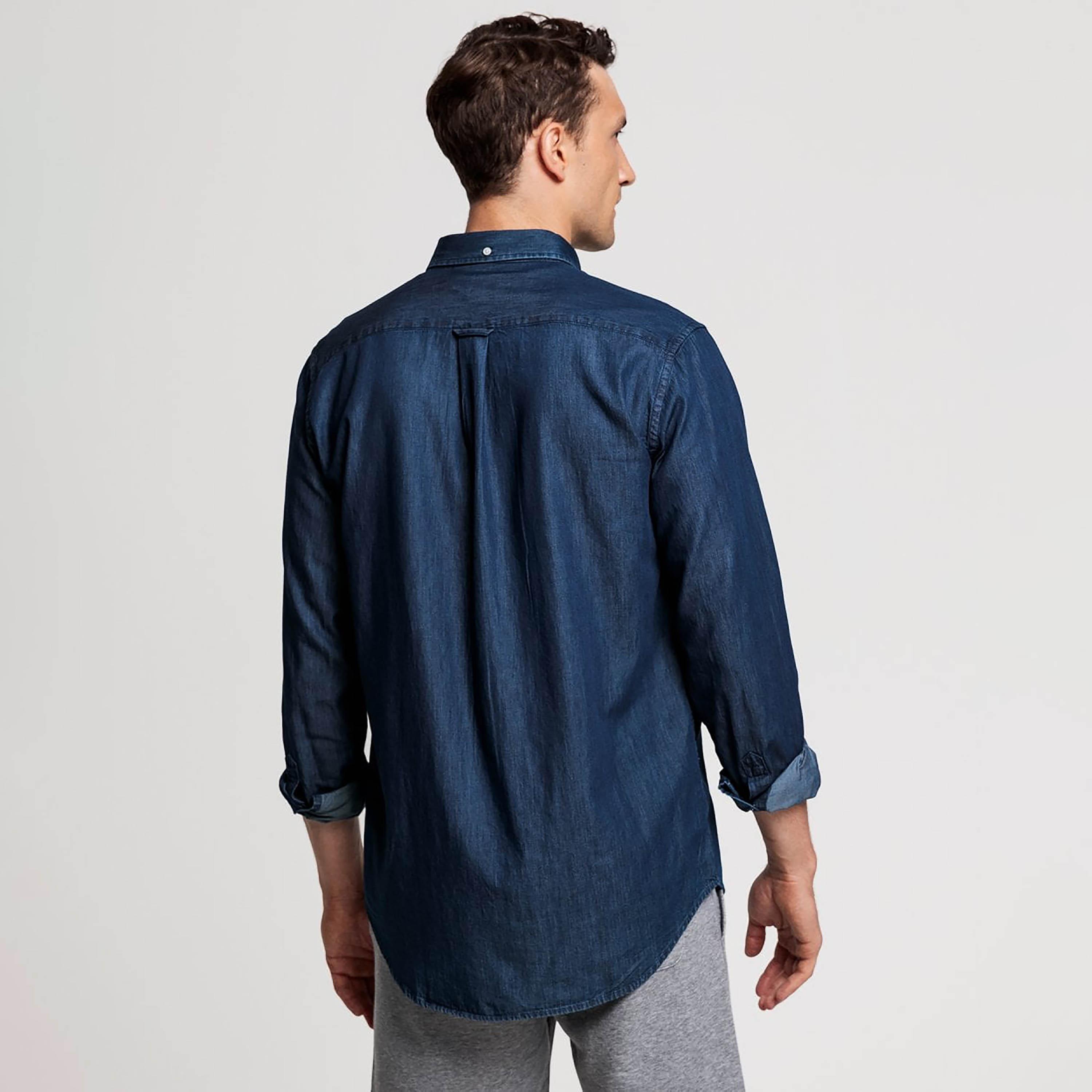 Gant Regular Fit Plain Button-Down Collar Long Sleeves Men's Shirt-men-clothing-shirts-image-4