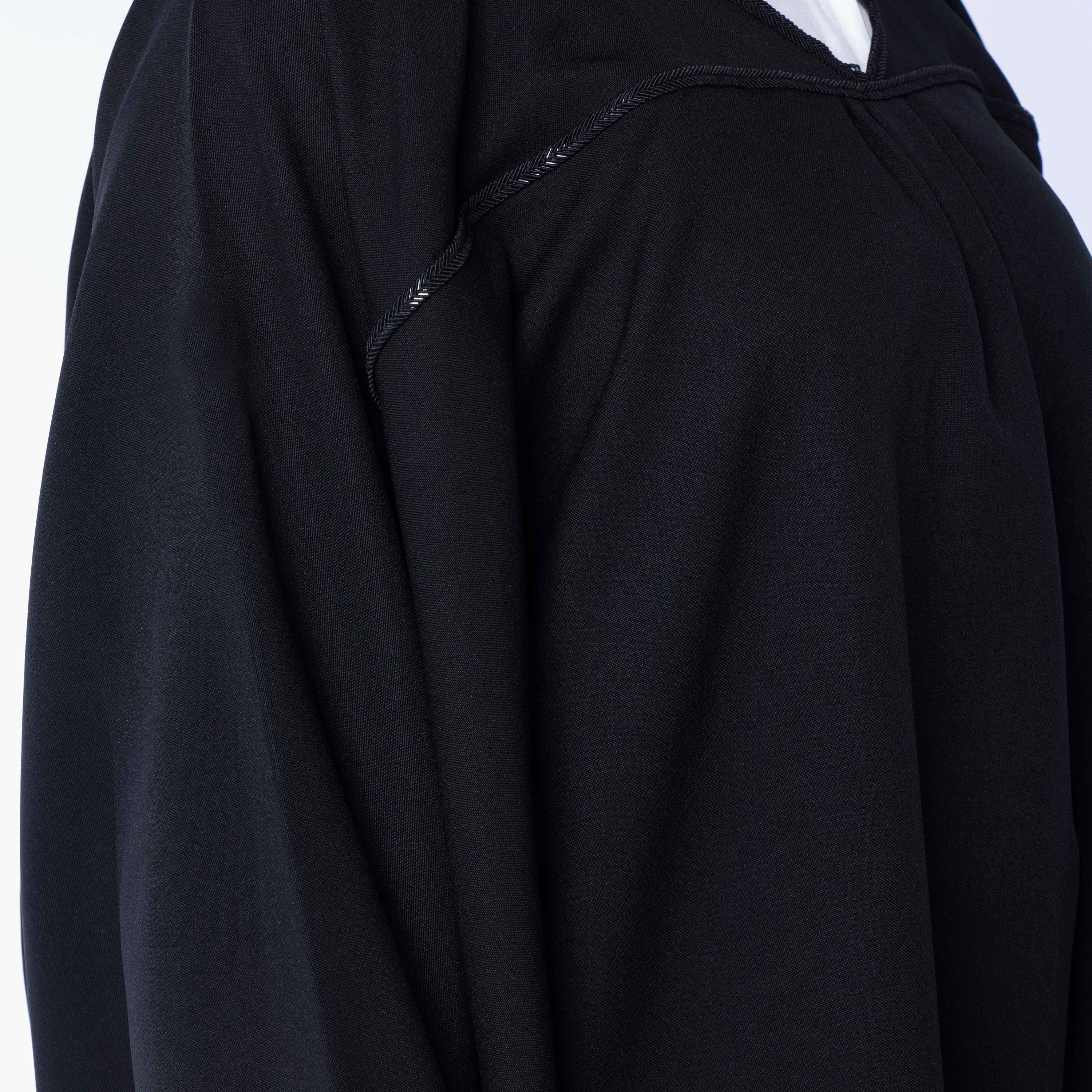 Ramshaa Plain V-Neck Abaya with Embroidery Detail-women-arabicclothing-abayas-image-3