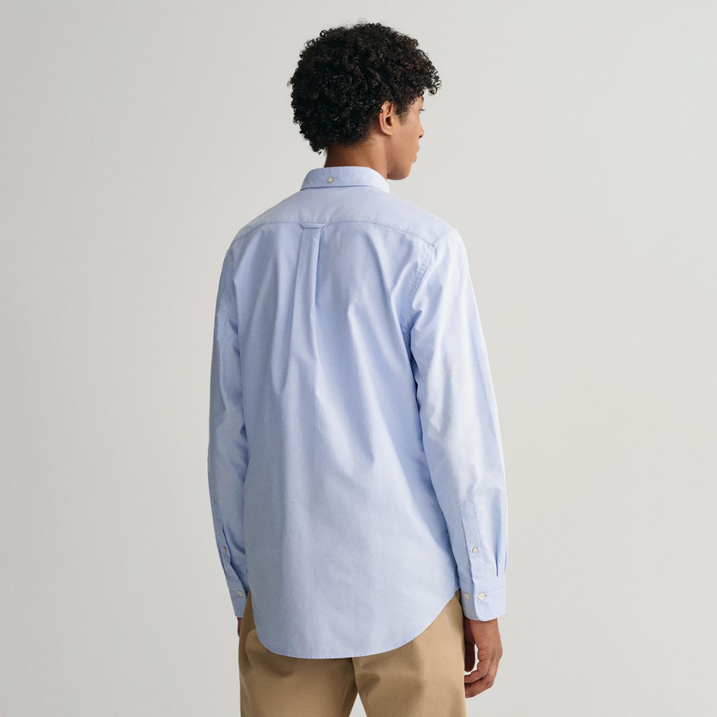 قميص من جانت لوجو التفاصيل مزين بأزرار سفلية وأكمام طويلة وجيب رقعة-men-clothing-shirts-image-3