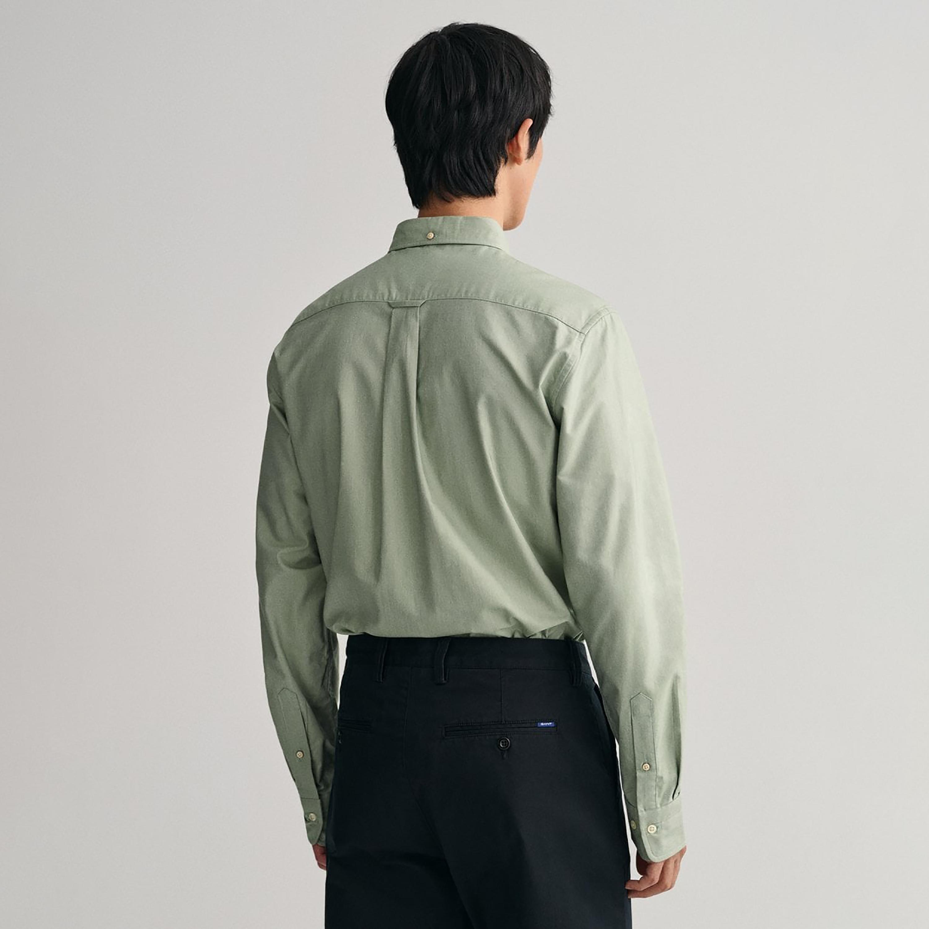 Gant Logo Detail Button Down Collar Long Sleeves Shirt with Patch Pocket-men-clothing-shirts-image-2