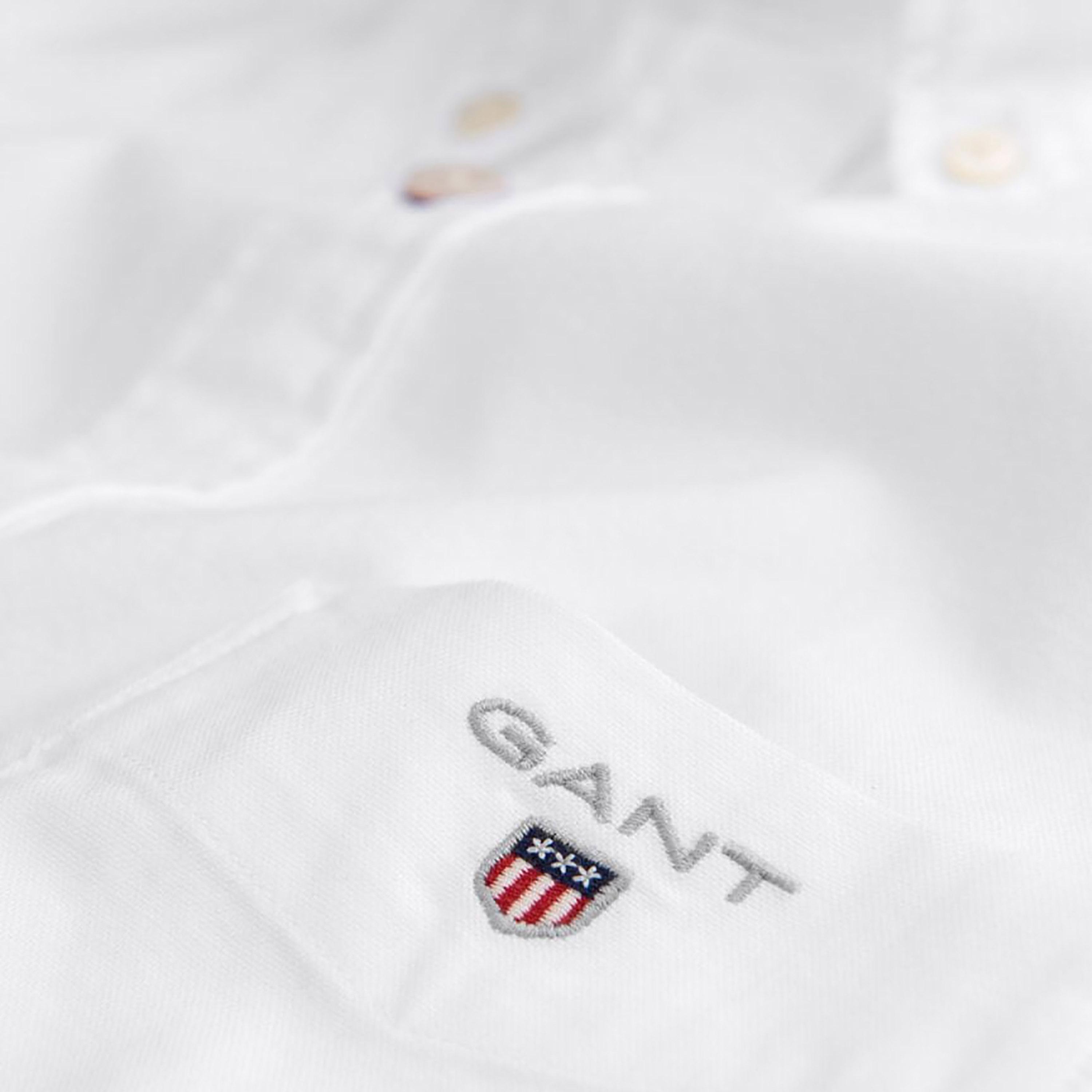 Gant Logo Detail Button Down Collar Short Sleeves Shirt with Patch Pocket-men-clothing-shirts-image-2