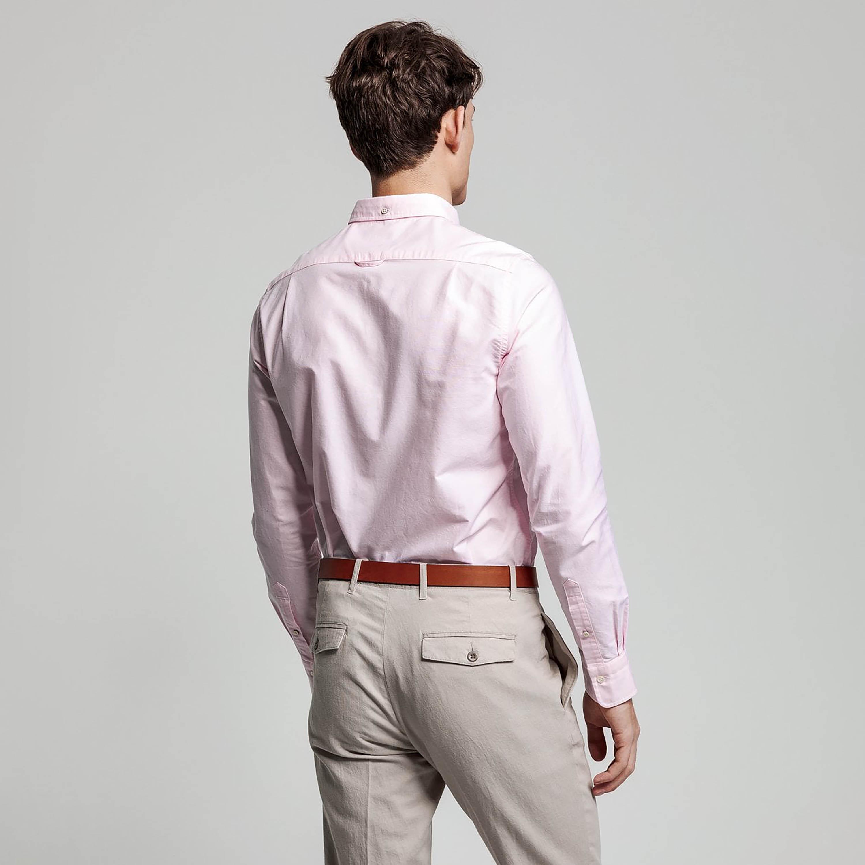 Gant Slim Fit Plain Button-Down Collar Long Sleeves Men's Shirt-men-clothing-shirts-image-9