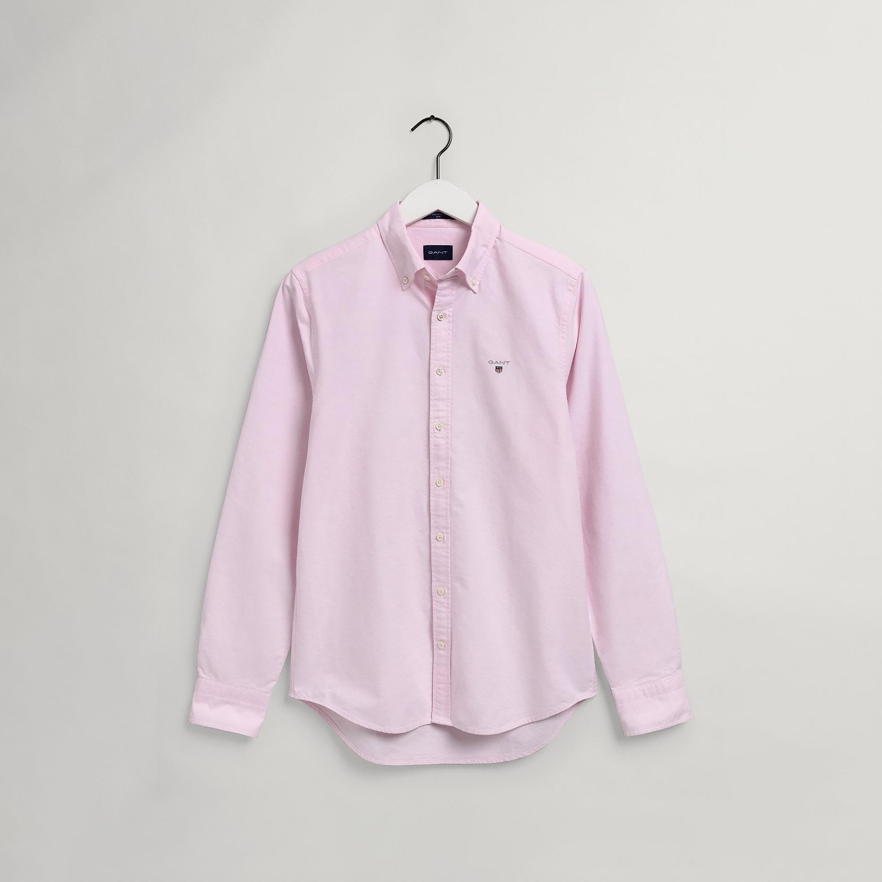 Gant Slim Fit Plain Button-Down Collar Long Sleeves Men's Shirt-men-clothing-shirts-image-10