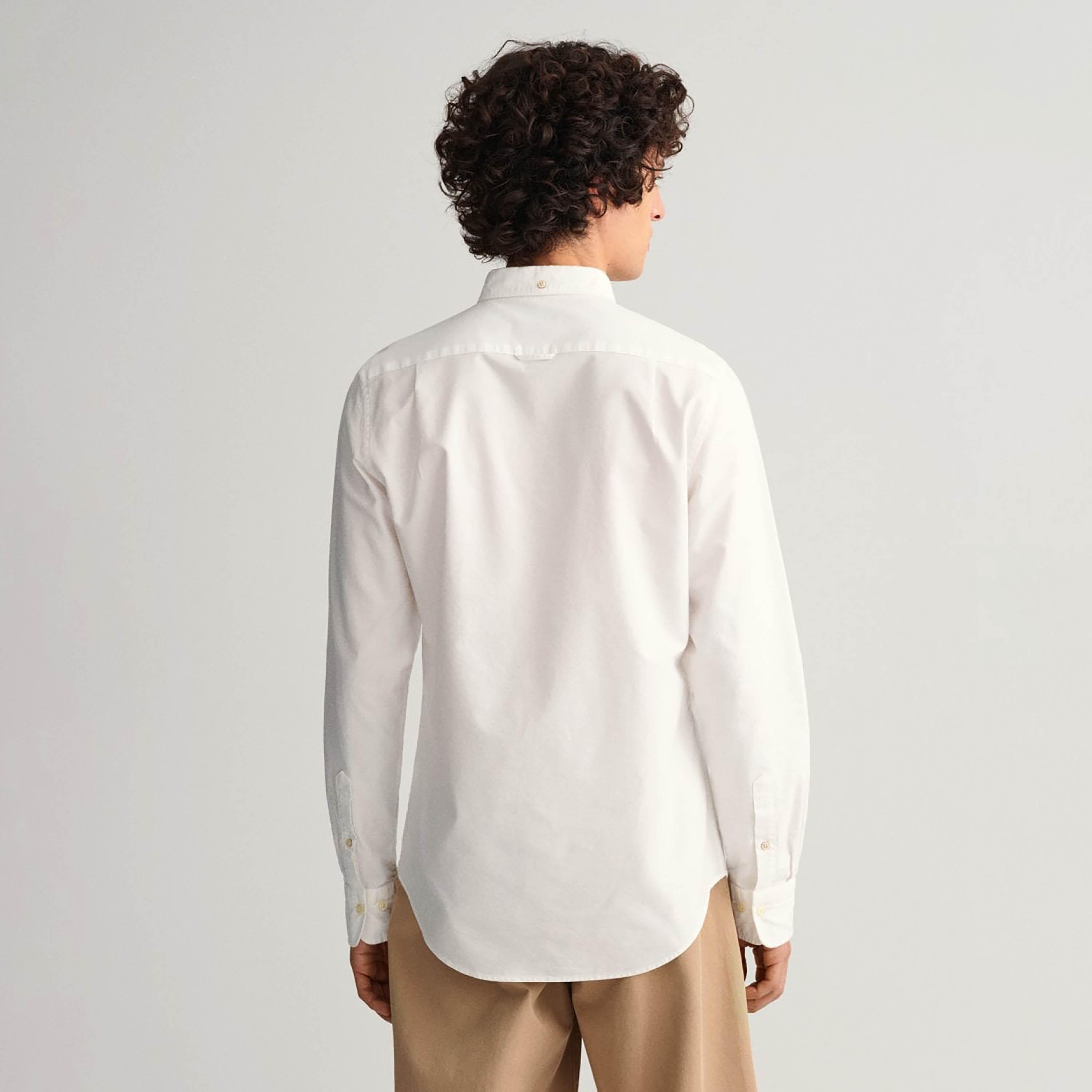 Gant Slim Fit Plain Button-Down Collar Long Sleeves Men's Shirt-men-clothing-shirts-image-4