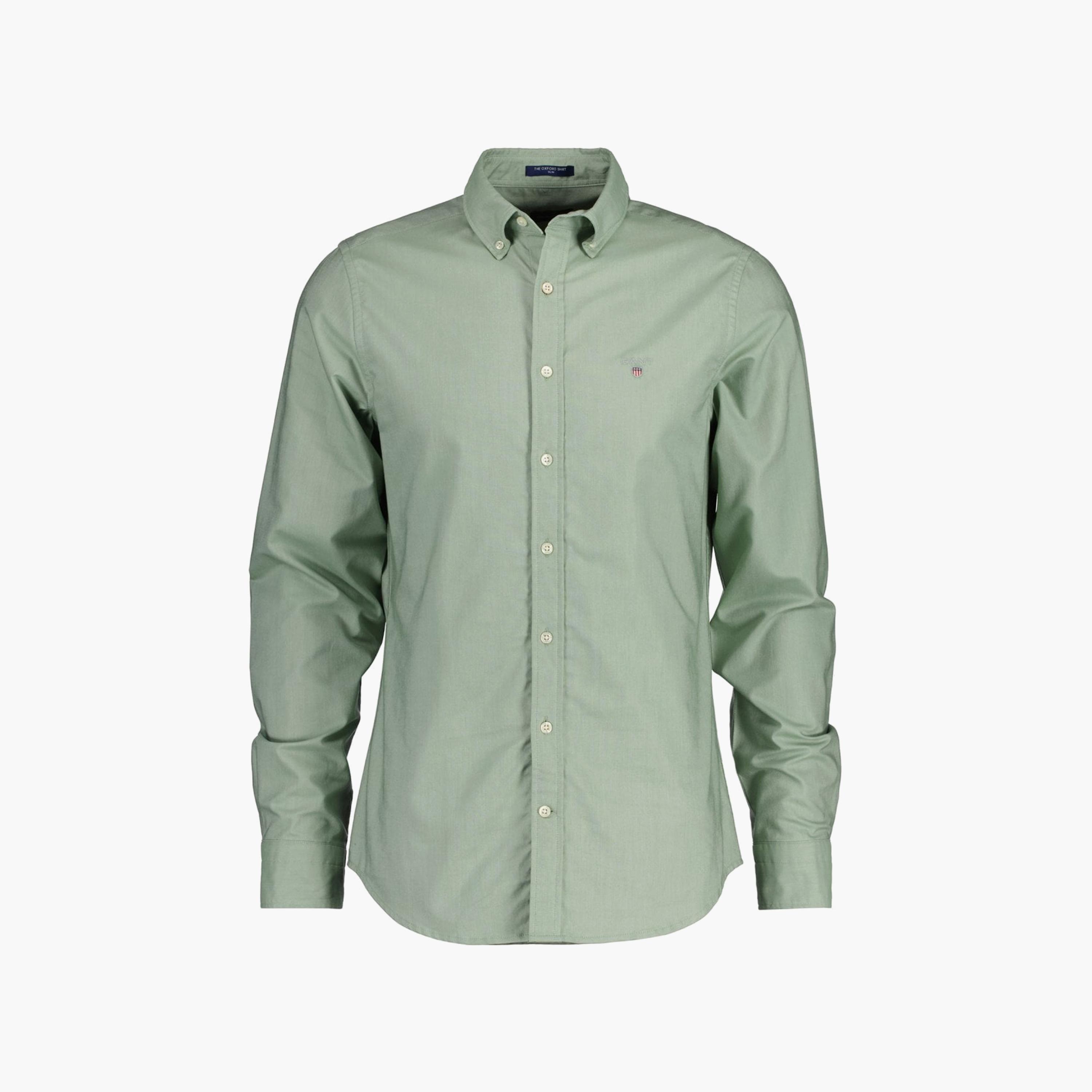 Gant Logo Detail Button Down Collar Long Sleeves Shirt with Patch Pocket-men-clothing-shirts-image-1