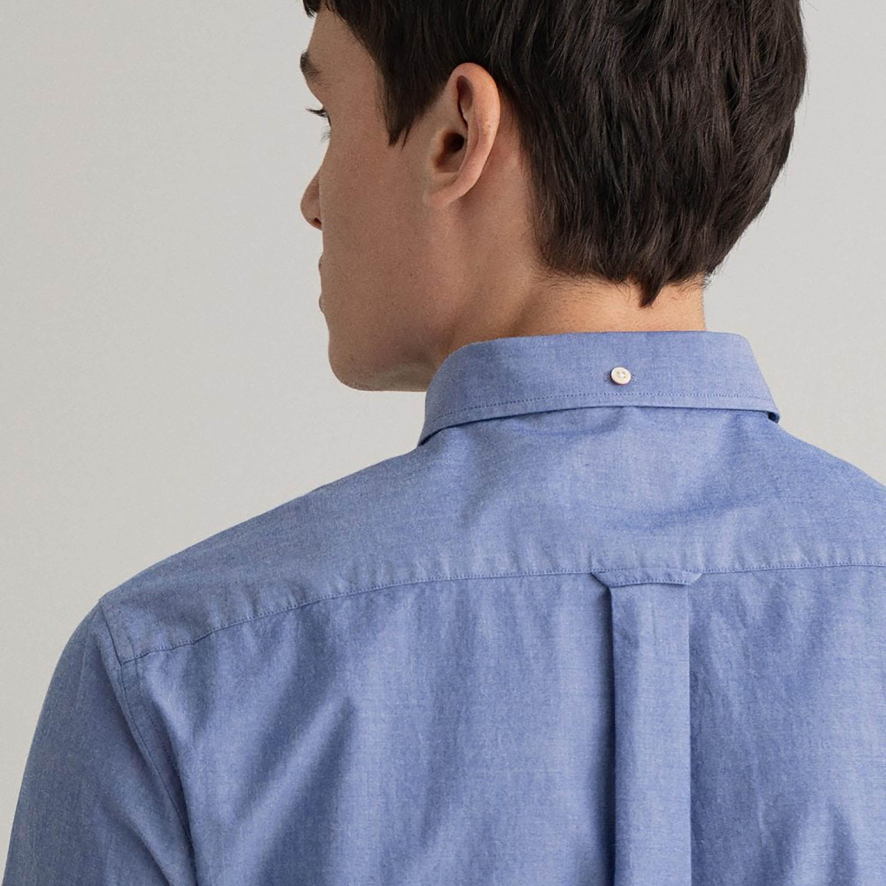 Gant Regular Fit Plain Button-Down Collar Long Sleeves Men's Shirt-men-clothing-shirts-image-4