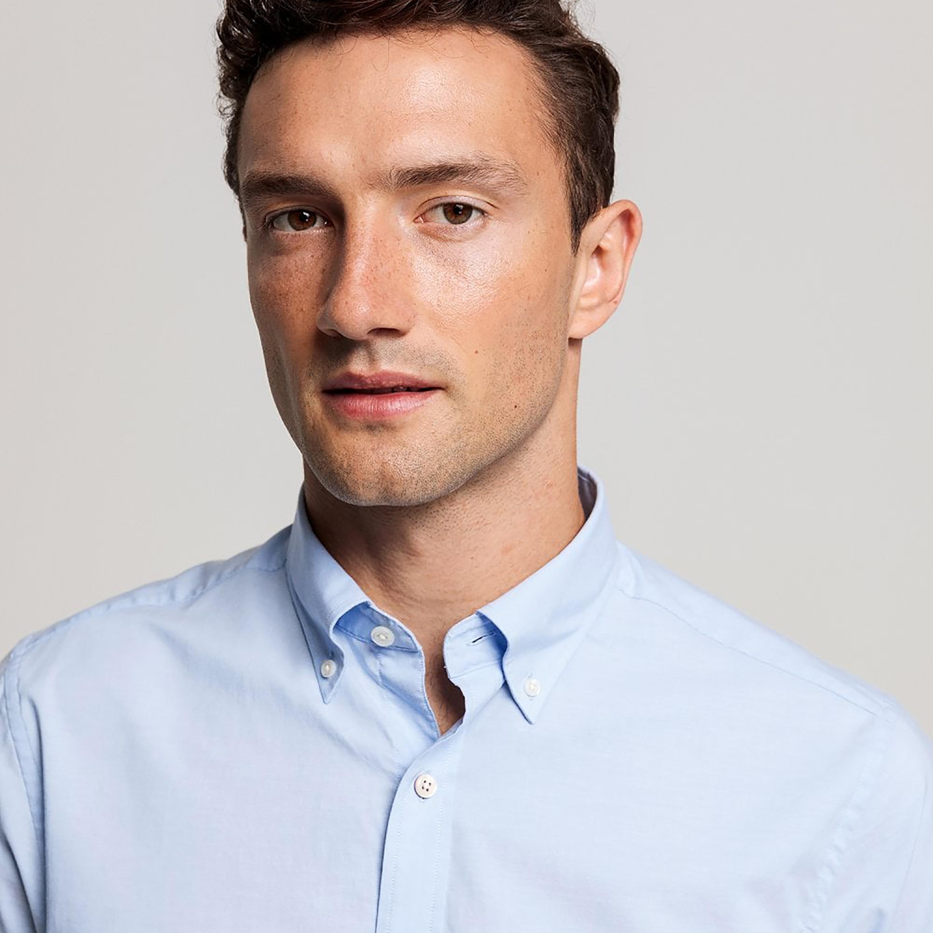 Gant Logo Detail Button Down Collar Short Sleeves Shirt with Patch Pocket-men-clothing-shirts-image-2