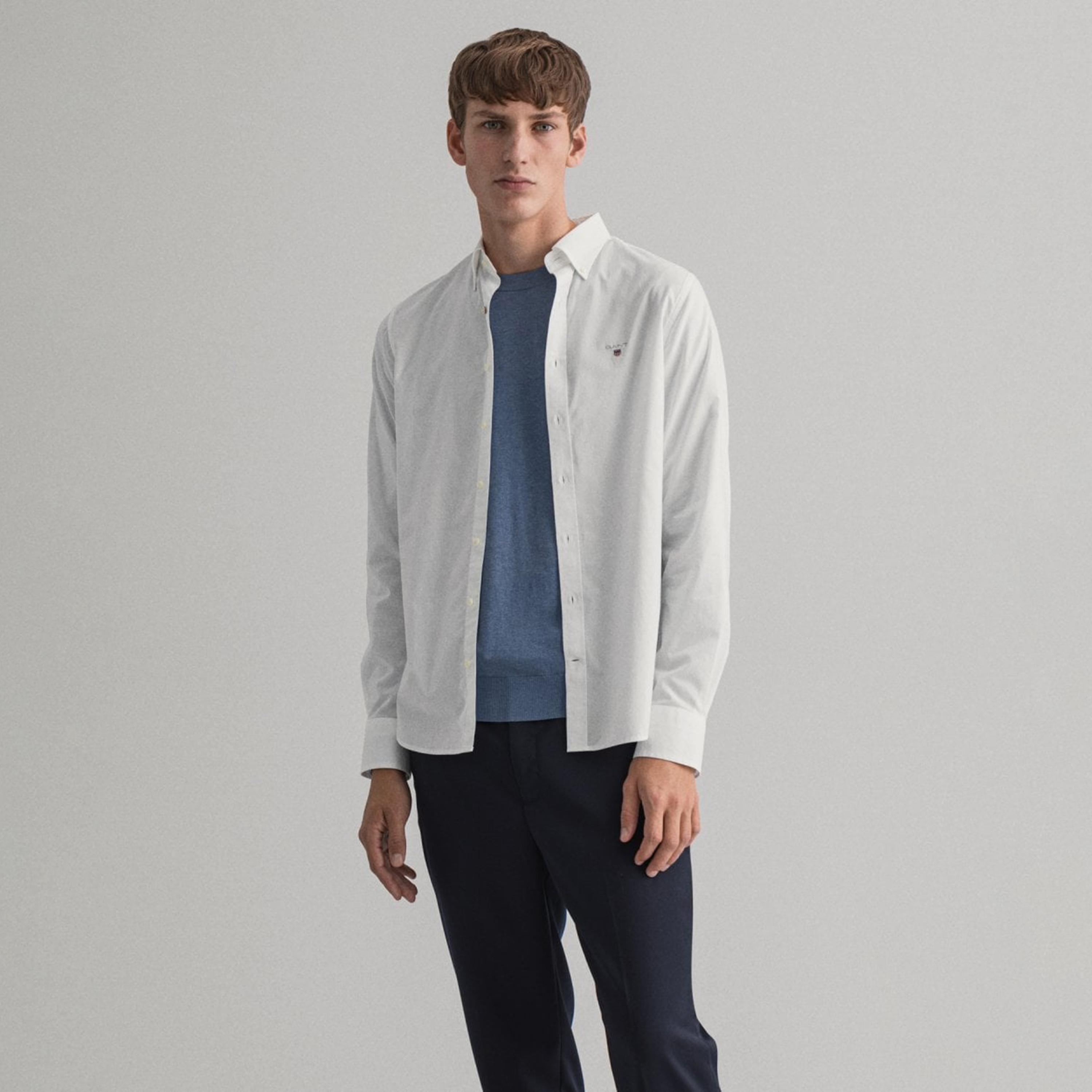 قميص غانت ضيق بياقة طويلة بأكمام طويلة عادي بياقة-men-clothing-shirts-image-1