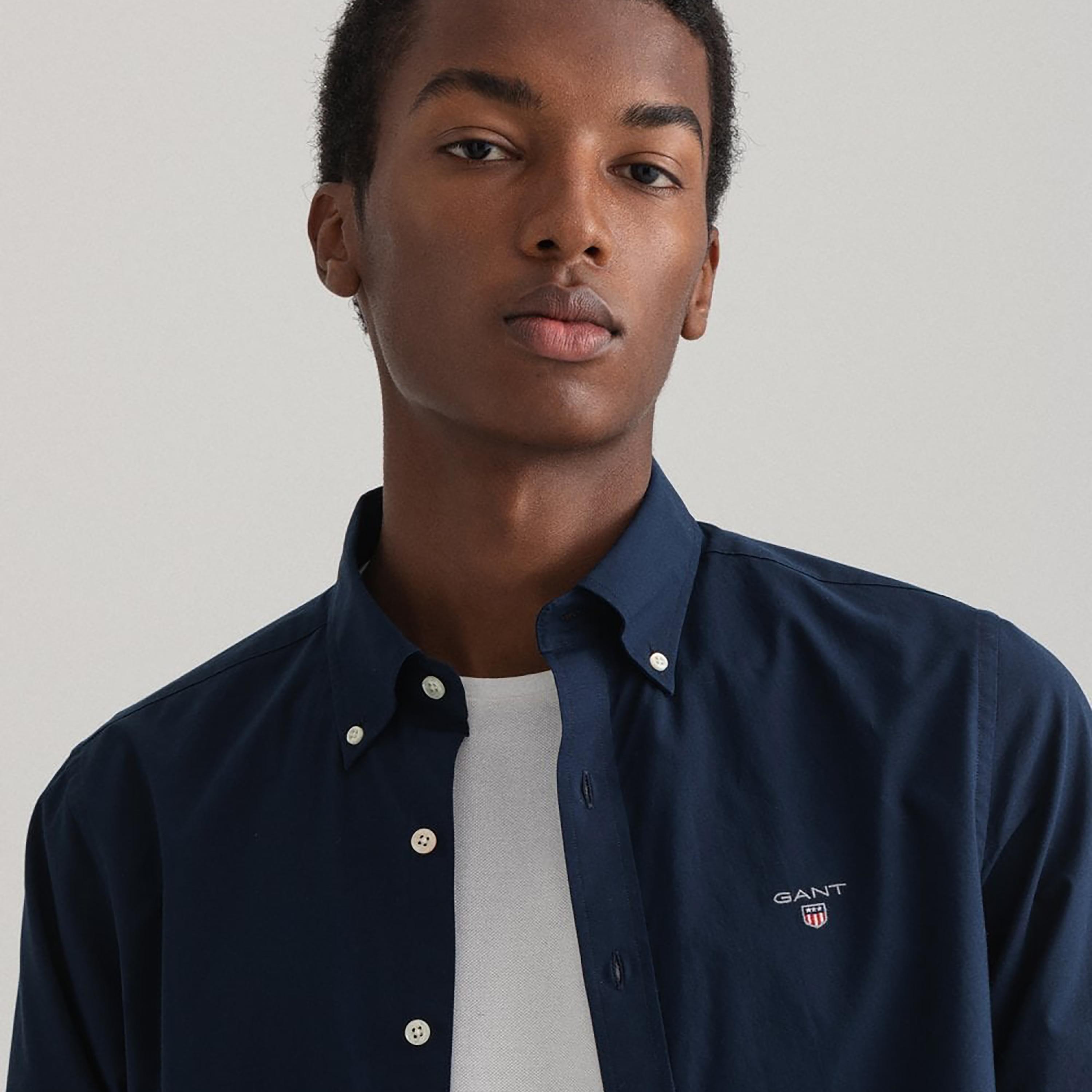 Gant Slim Fit Plain Button Down Collar Long Sleeves Shirt-men-clothing-shirts-image-3