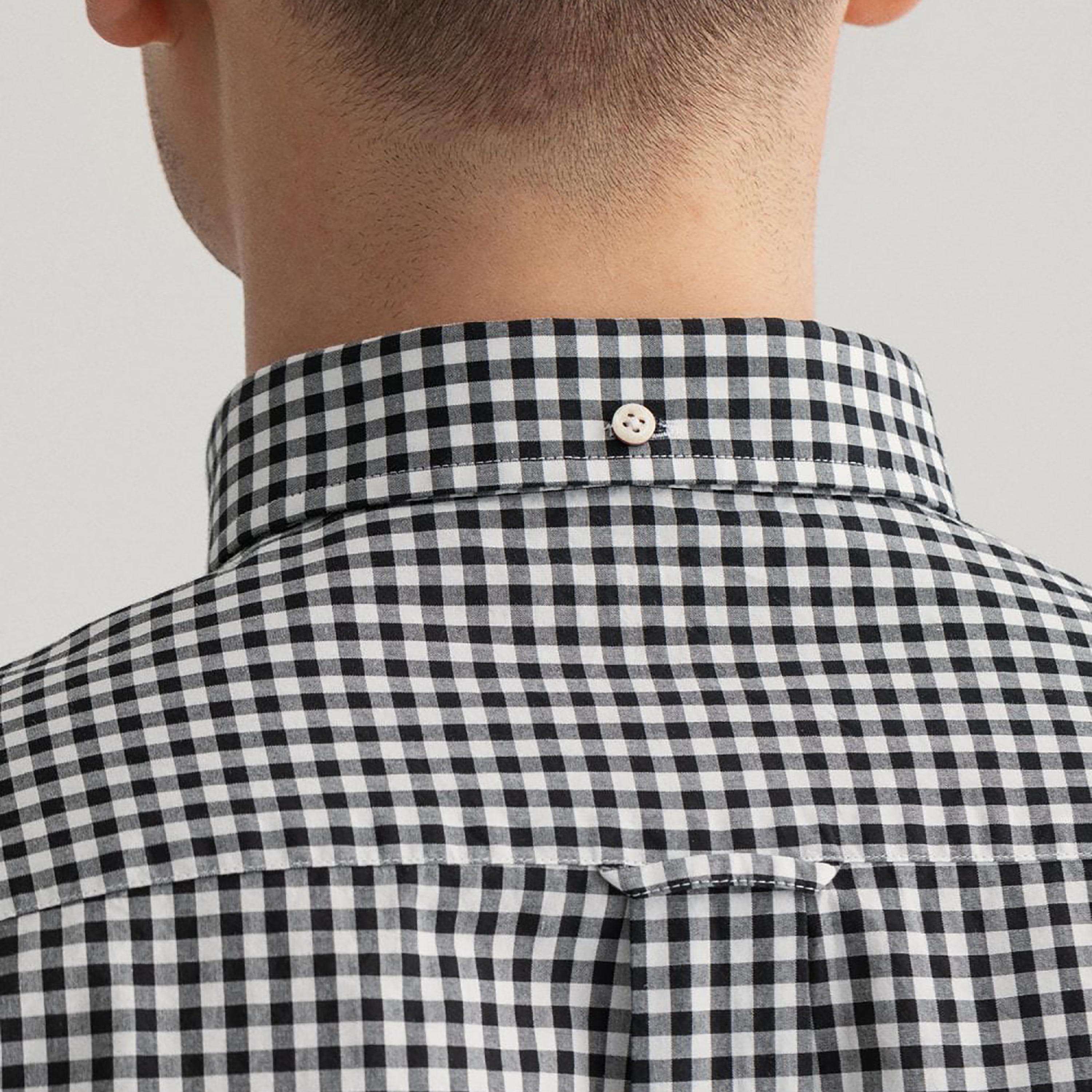 Gant Gingham Checked Button Down Collar Long Sleeves Shirt with Patch Pocket-men-clothing-shirts-image-4