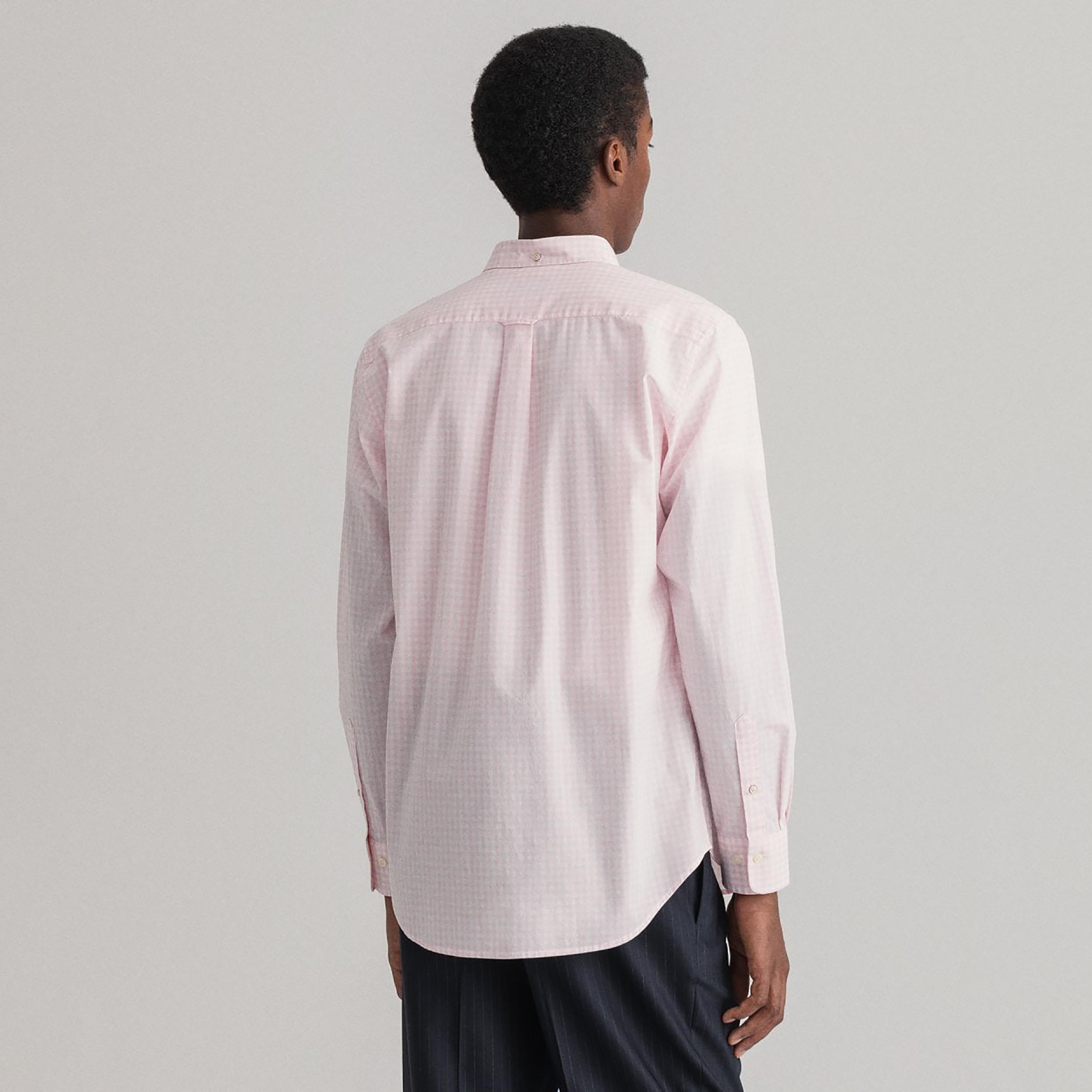 Gant Gingham Checked Button Down Collar Long Sleeves Shirt with Patch Pocket-men-clothing-shirts-image-3