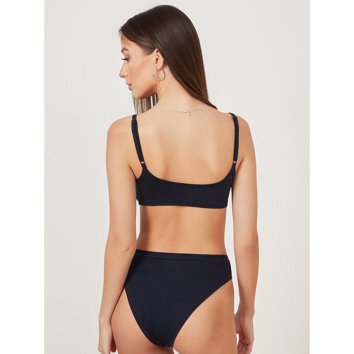 Styli Padded Non Wired Button Detail Cotton Slip On Bralette and Bikini Set-women-clothing-lingerie-lingeriesets-image-4