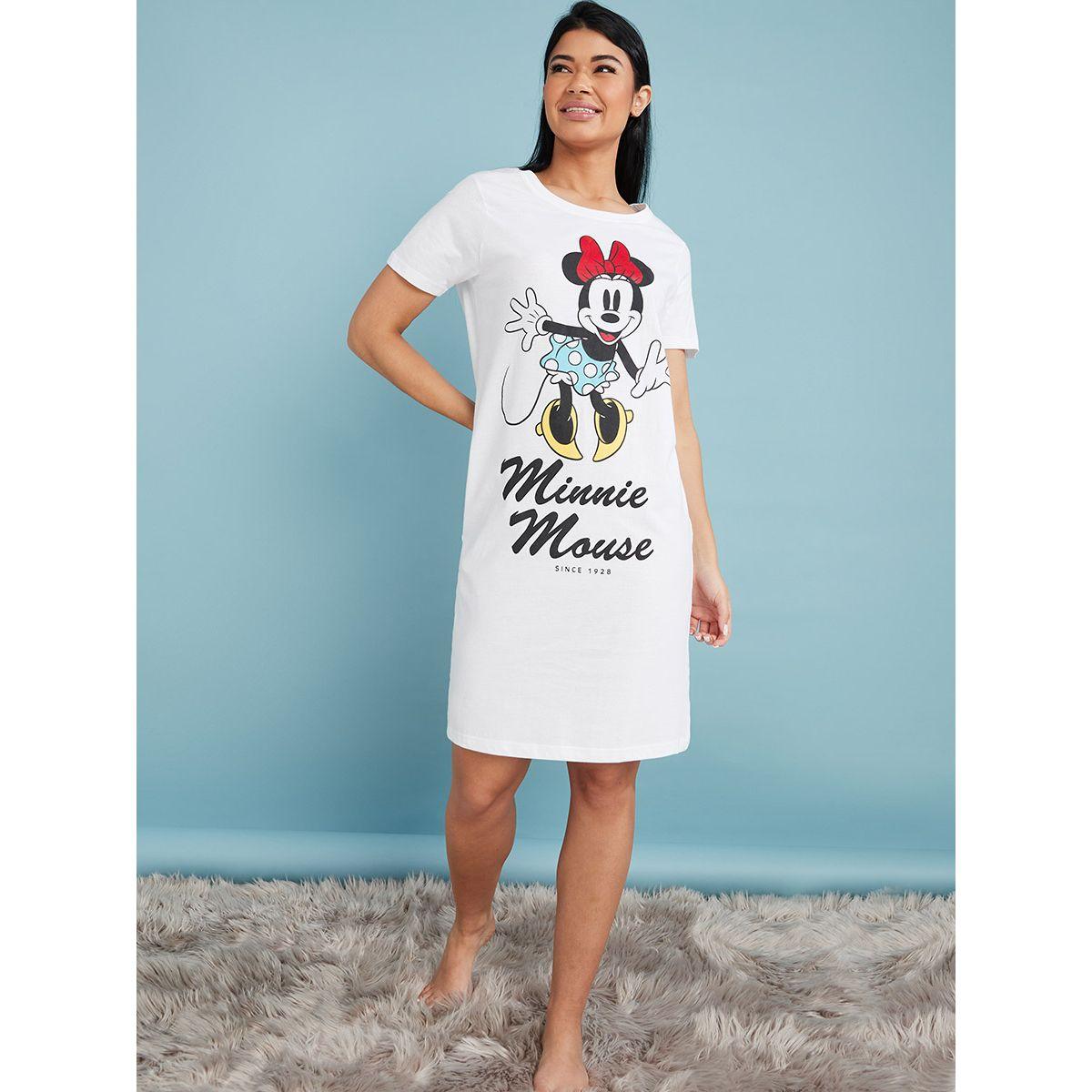 Styli Disney Minnie Mouse Print Cotton Sleep T-shirt Dress-women-clothing-nightwear-nighties-image-2