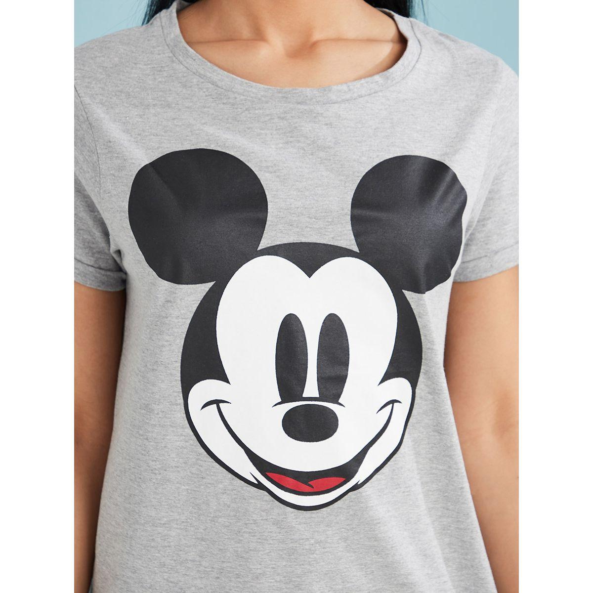 Styli Disney Mickey Mouse Print Cotton T-shirt and Shorts Set-women-clothing-nightwear-pyjamas-shortsets-image-3