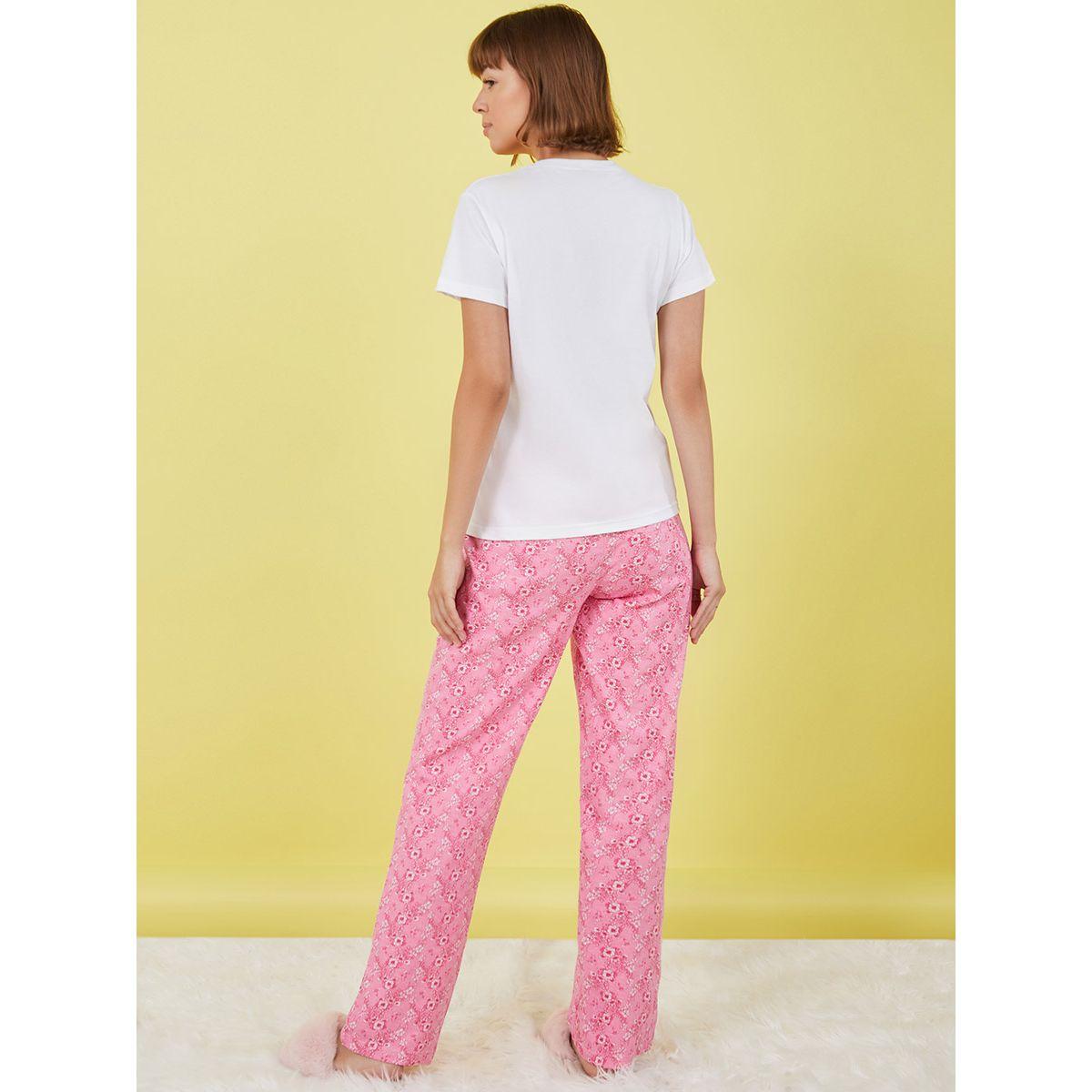 طقم بيجاما من ( تيشيرت + بنطال )-women-clothing-nightwear-pyjamas-longsets-image-5