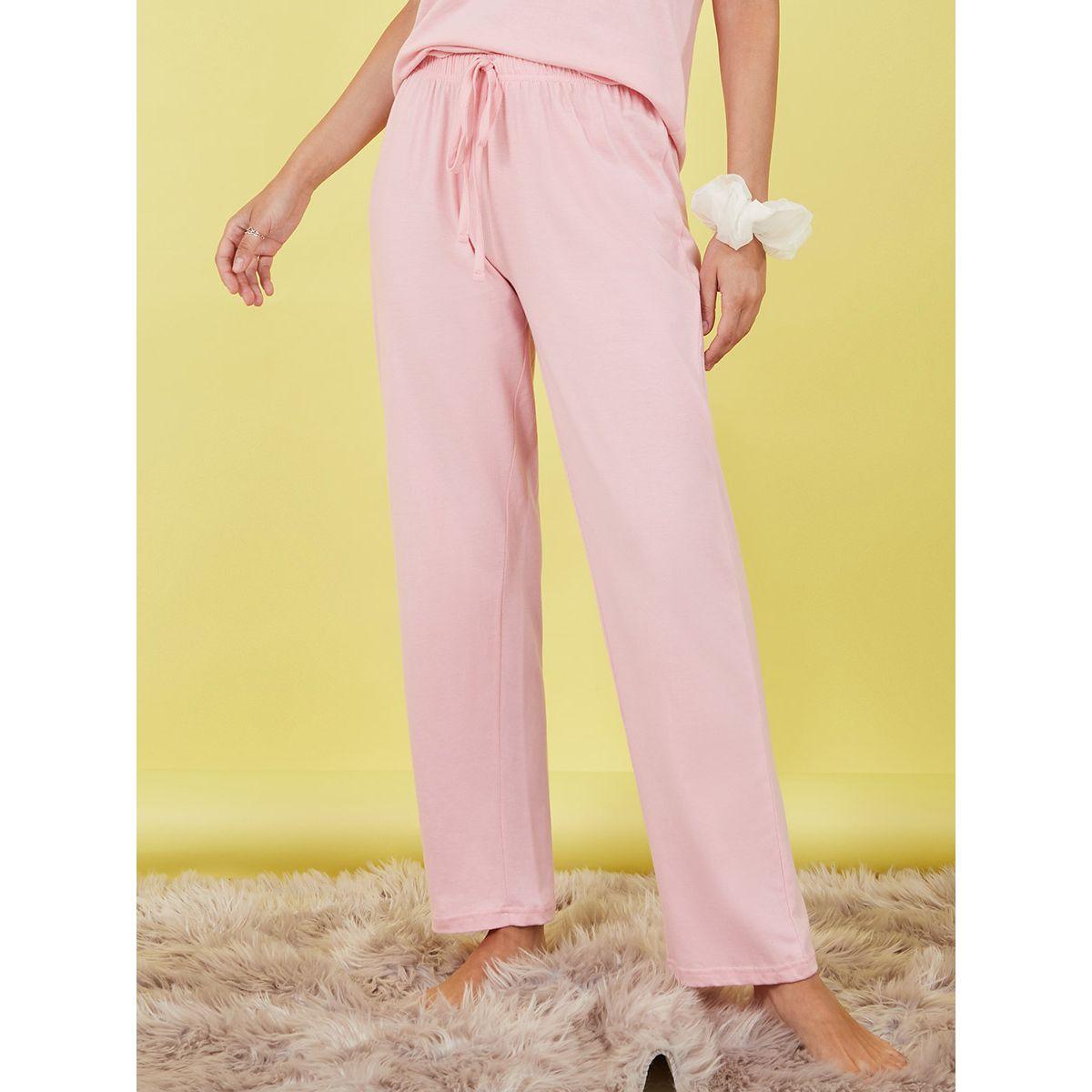 Styli Cotton Sleepy Time Slogan T-shirt and Solid Pyjama Set-women-clothing-nightwear-pyjamas-longsets-image-5