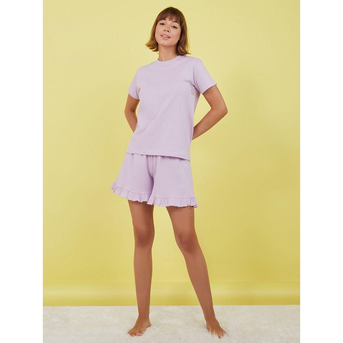 طقم من ( تيشيرت + شورت ) من ستايلي-women-clothing-nightwear-pyjamas-shortsets-image-2