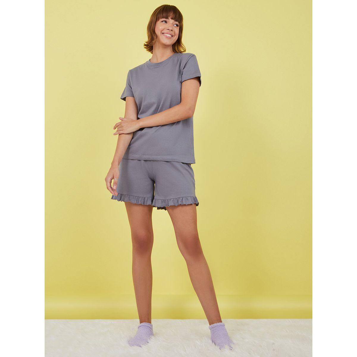طقم بيجاما من ( تيشيرت + شورت ) من ستايلي-women-clothing-nightwear-pyjamas-shortsets-image-2