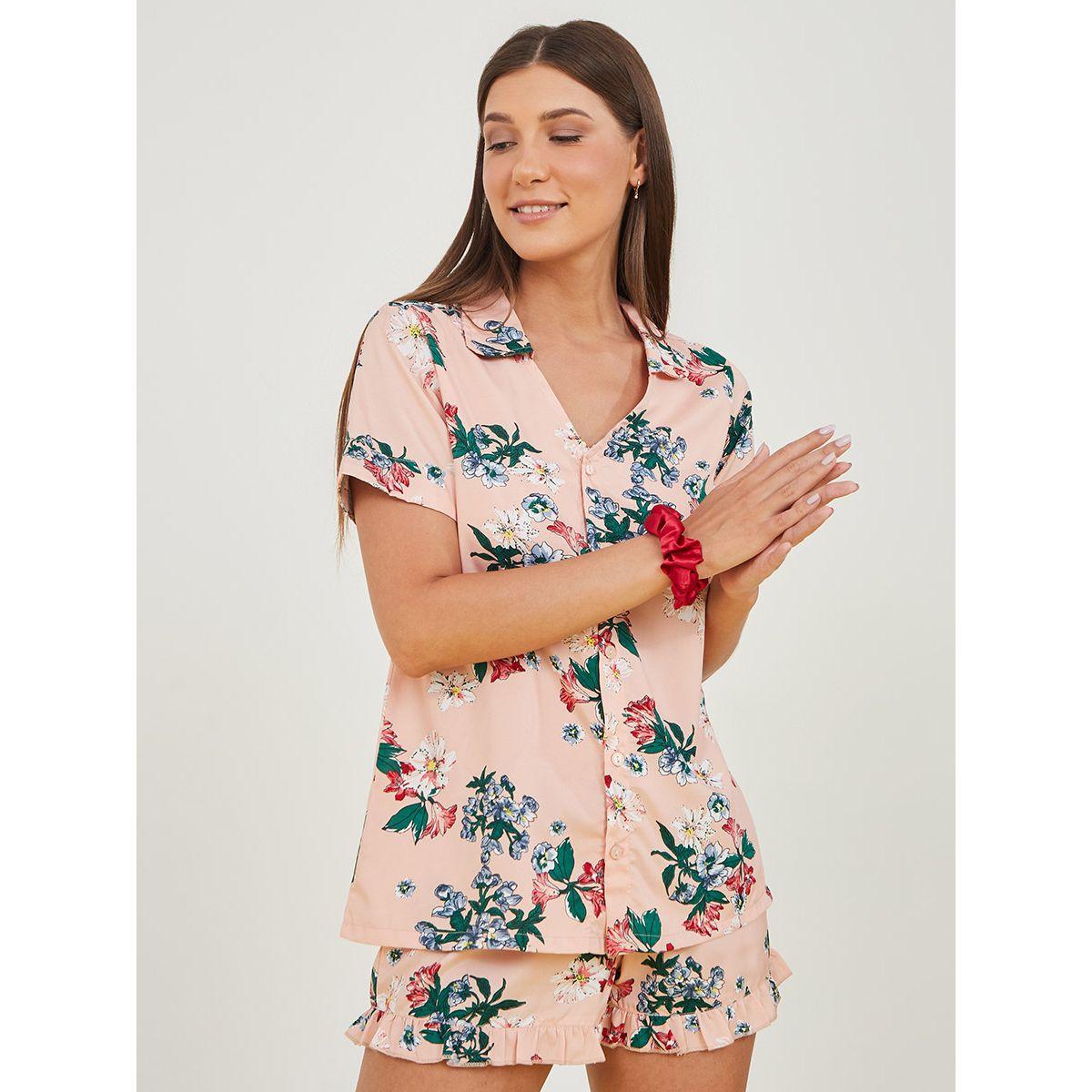 طقم من ( شورت + بلوزة ) من ستايلي-women-clothing-nightwear-pyjamas-shortsets-image-1