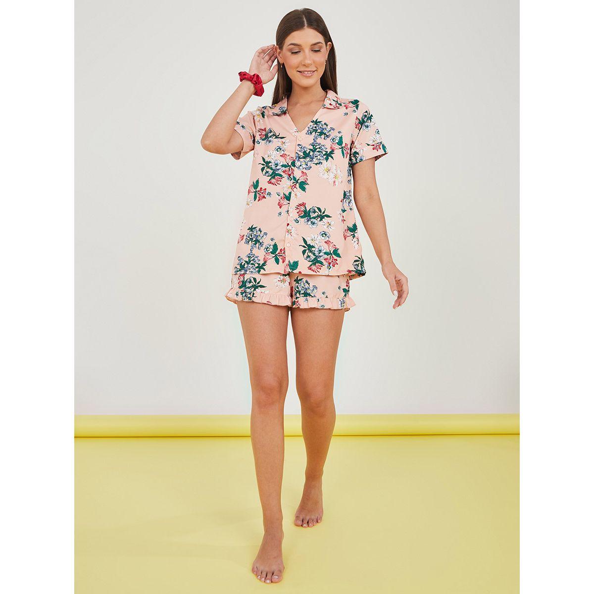 طقم من ( شورت + بلوزة ) من ستايلي-women-clothing-nightwear-pyjamas-shortsets-image-2
