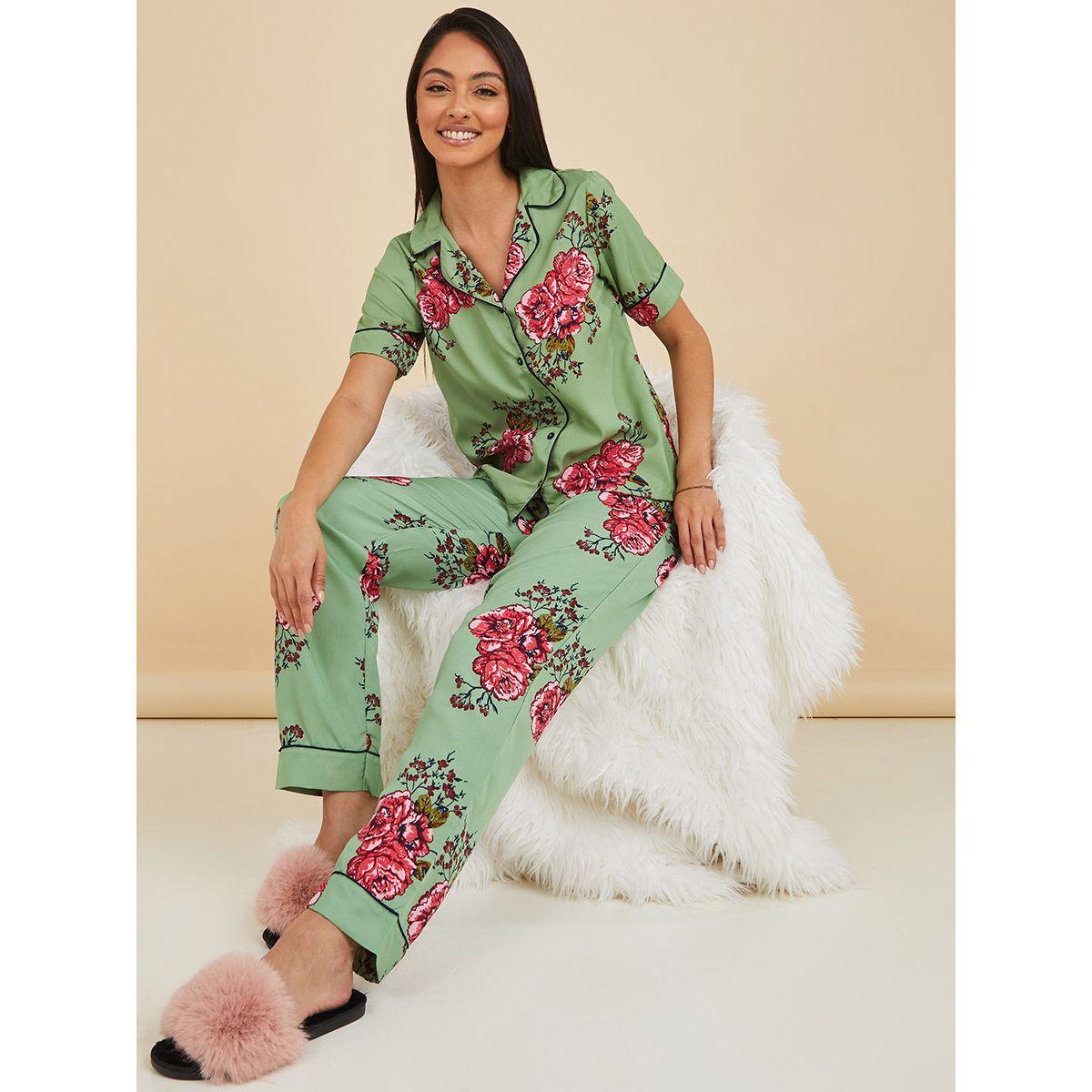 طقم بيجاما من ( بلوزة + بنطال ) من ستايلي-women-clothing-nightwear-pyjamas-longsets-image-1