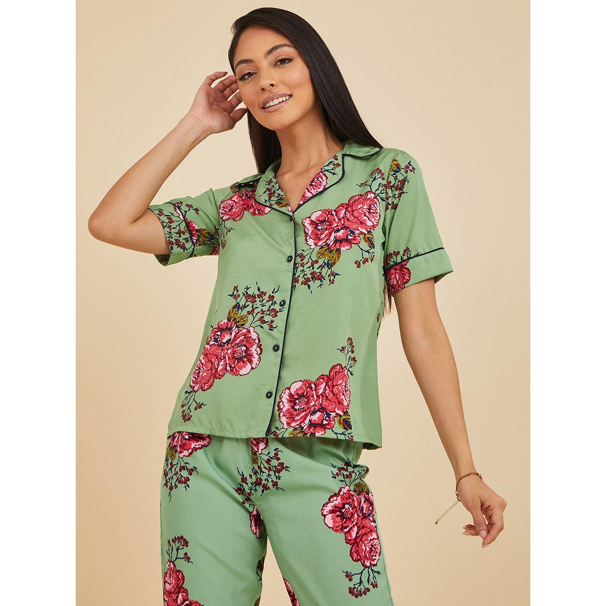 طقم بيجاما من ( بلوزة + بنطال ) من ستايلي-women-clothing-nightwear-pyjamas-longsets-image-3