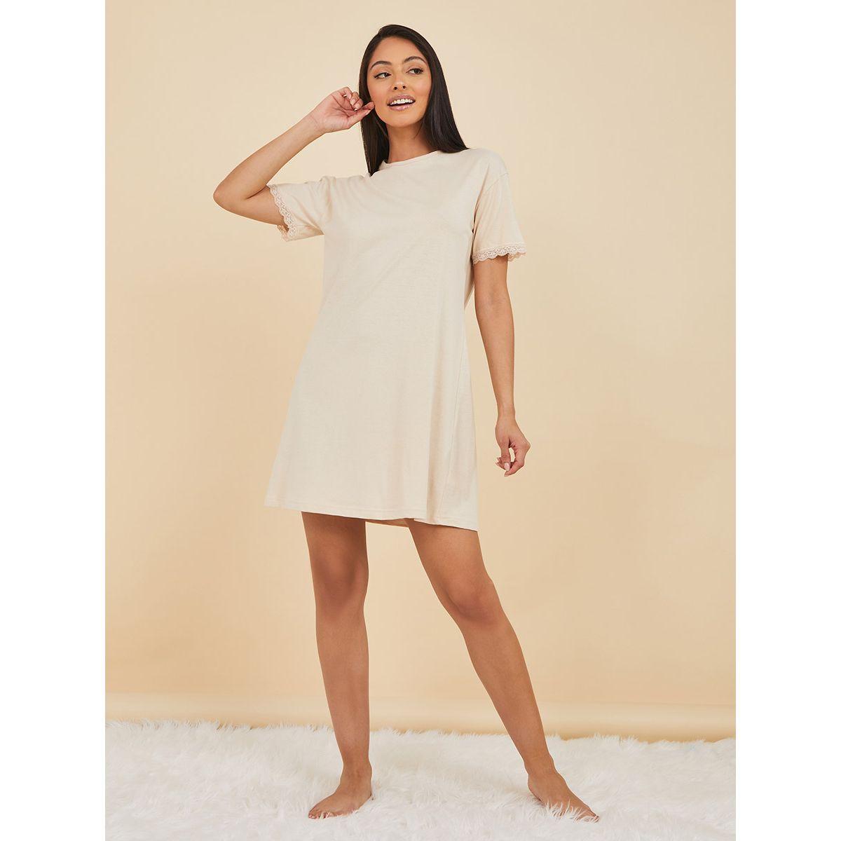 قميص نوم قصير بتداخلات دانتيل من ستايلي-women-clothing-nightwear-nighties-image-1