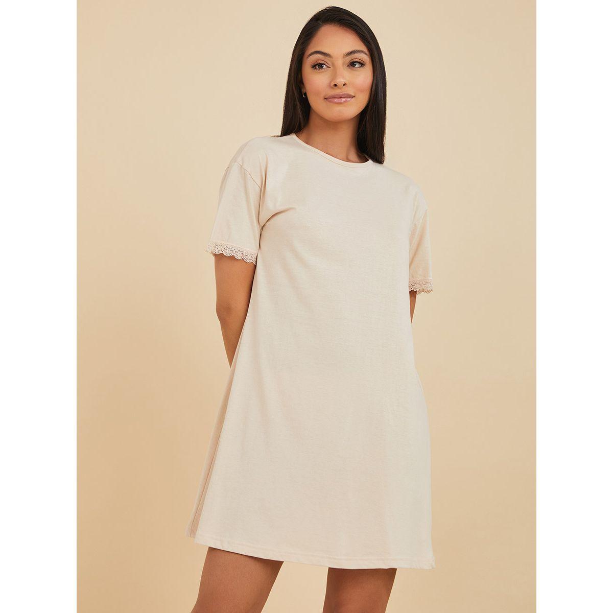 قميص نوم قصير بتداخلات دانتيل من ستايلي-women-clothing-nightwear-nighties-image-2