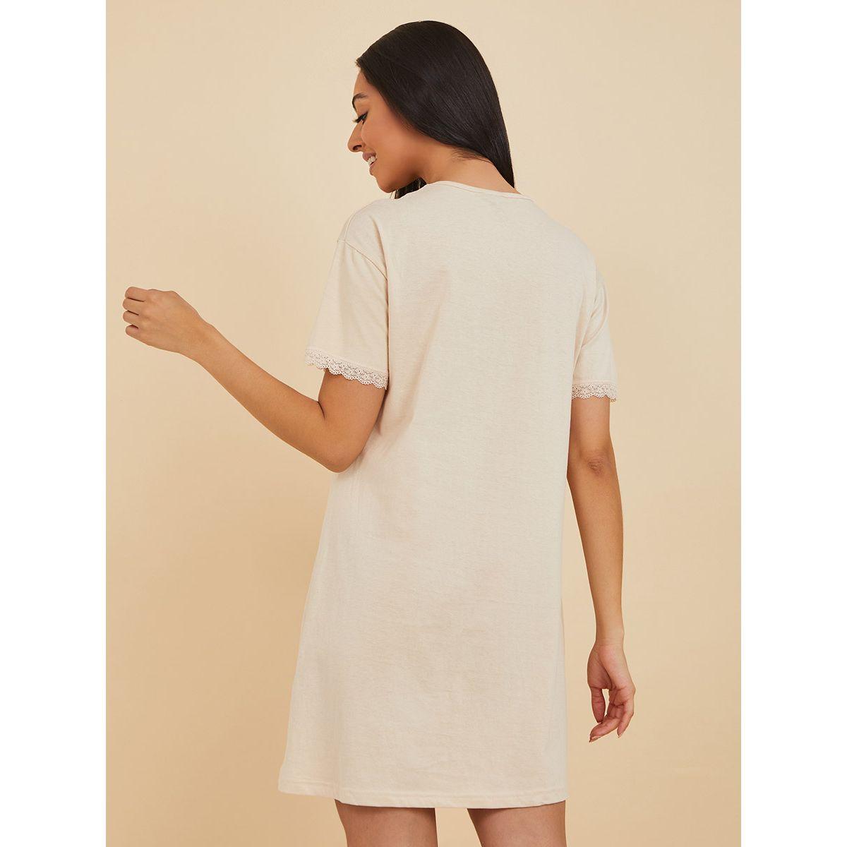 قميص نوم قصير بتداخلات دانتيل من ستايلي-women-clothing-nightwear-nighties-image-4