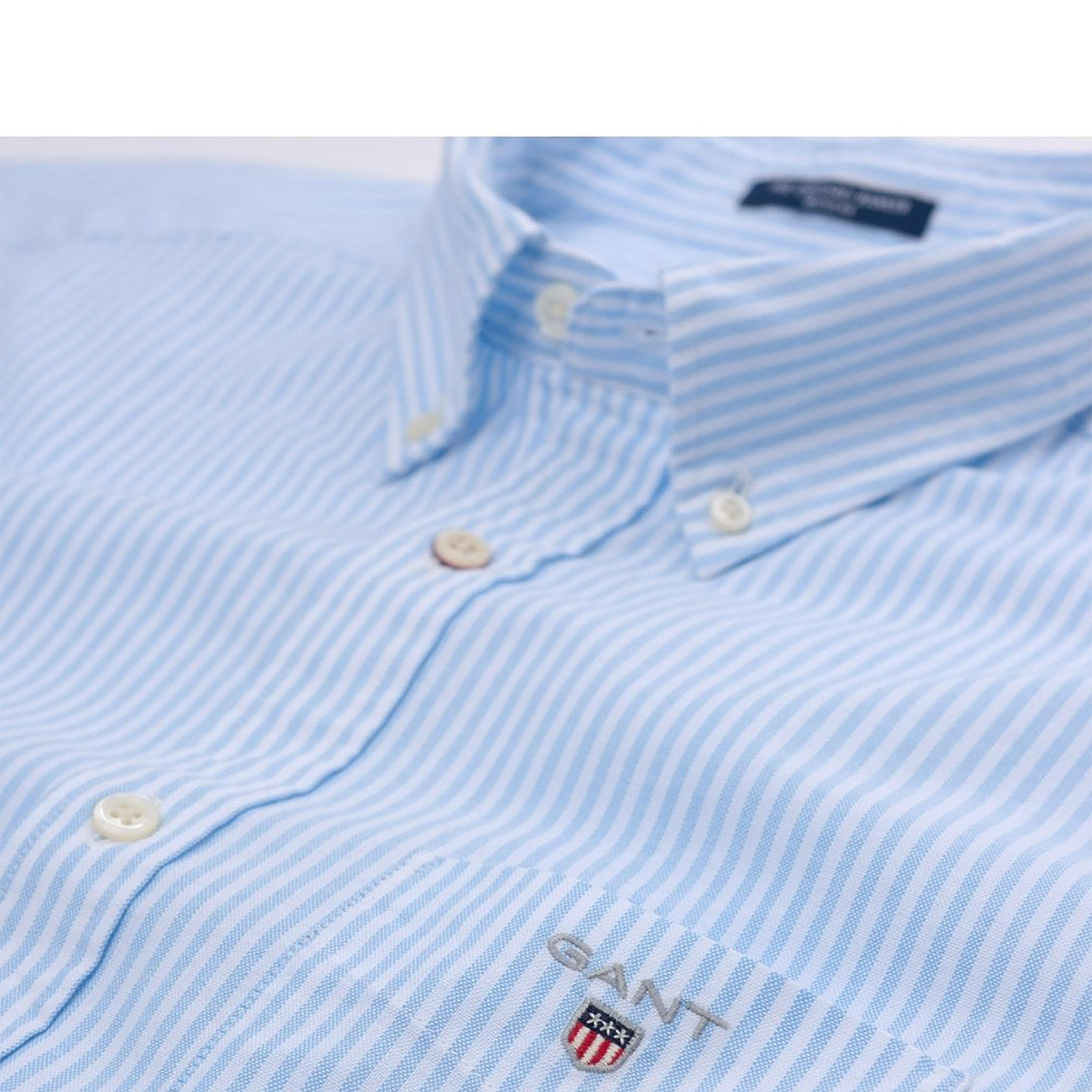 قميص من جانت بانكر مخطط بأكمام طويلة وياقة بأزرار سفلية وجيب رقعة-men-clothing-shirts-image-3