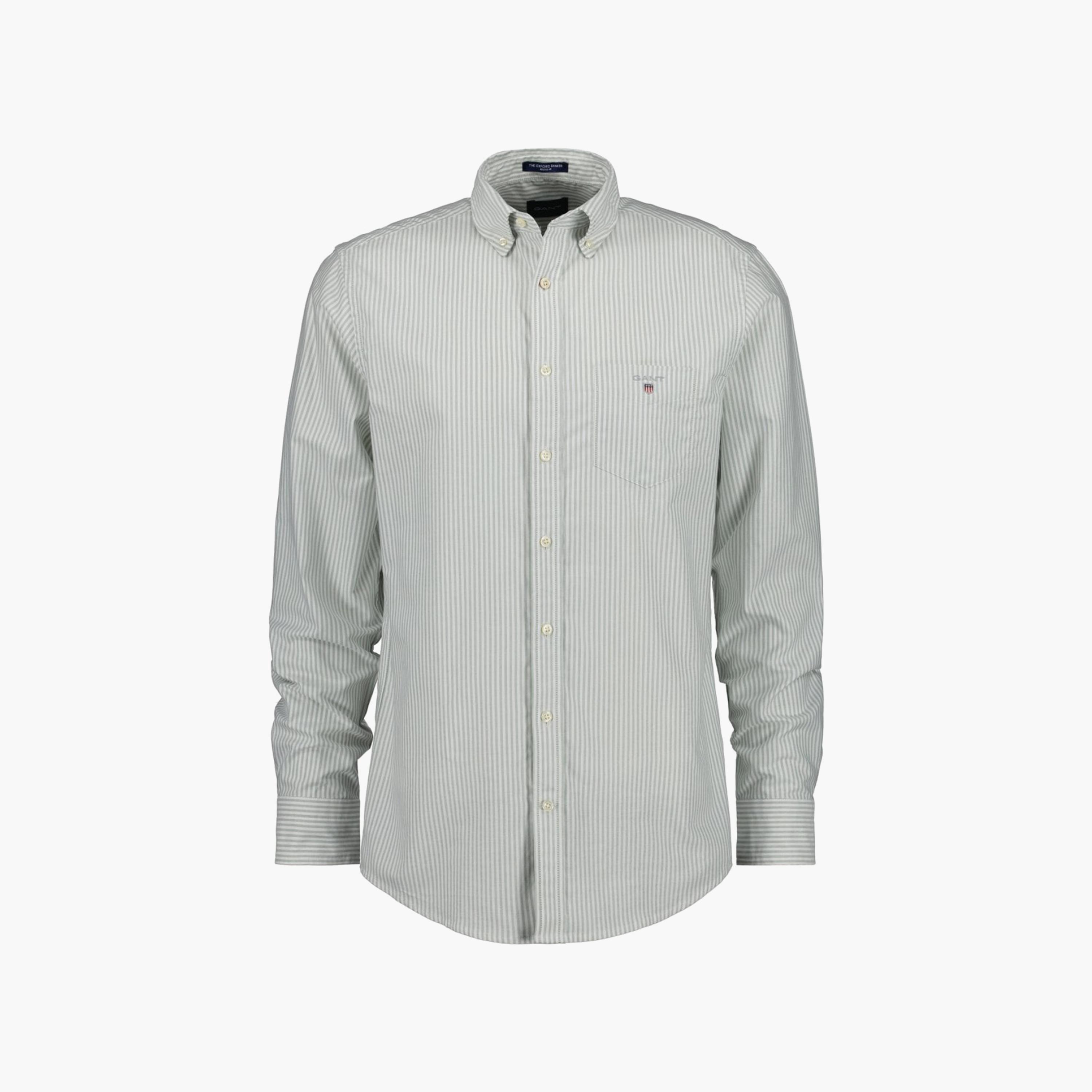 Gant Banker Striped Button Down Collar Long Sleeves Shirt with Patch Pocket-men-clothing-shirts-image-1