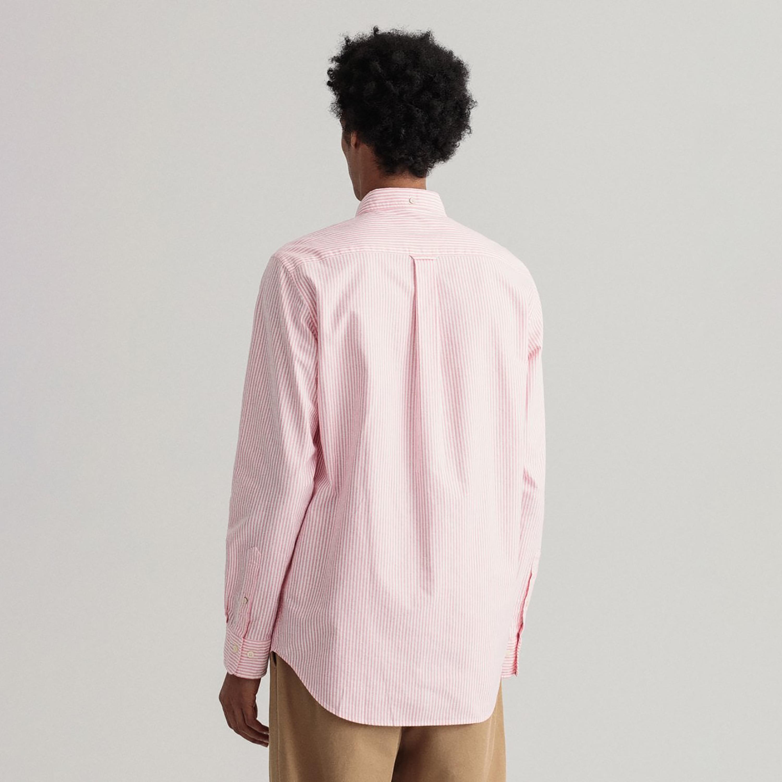 Gant Striped Regular Fit Long Sleeves Oxford Button-Down Collar Men's Shirt-men-clothing-shirts-image-3