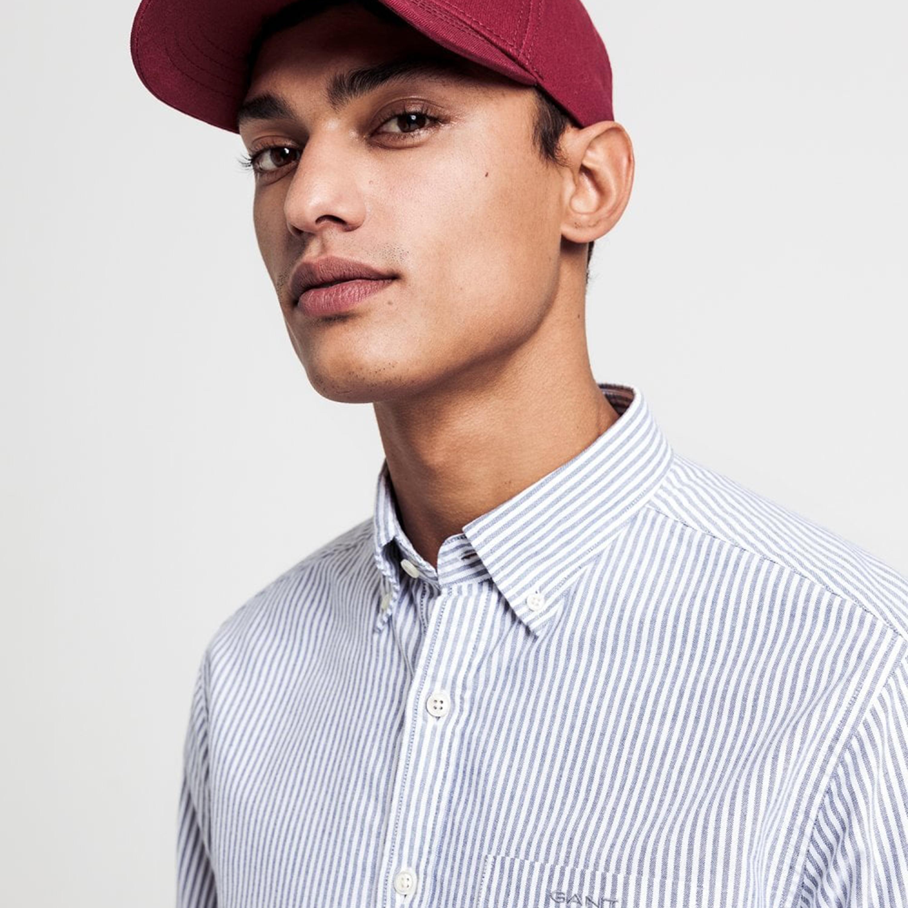 قميص رجالي بقصة عادية بياقة بأزرار سفلية مخططة وأكمام طويلة من جانت.-men-clothing-shirts-image-2