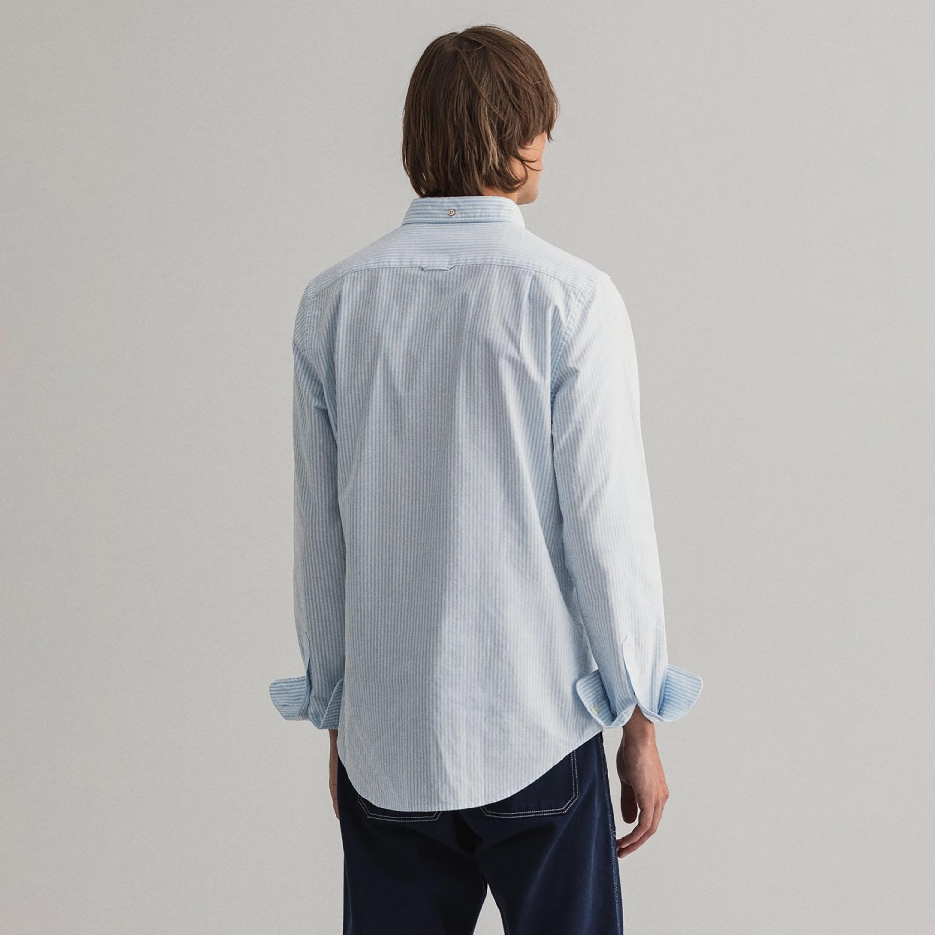 Gant Striped Slim Fit Long Sleeves Button-Down Collar Men's Shirt-men-clothing-shirts-image-3