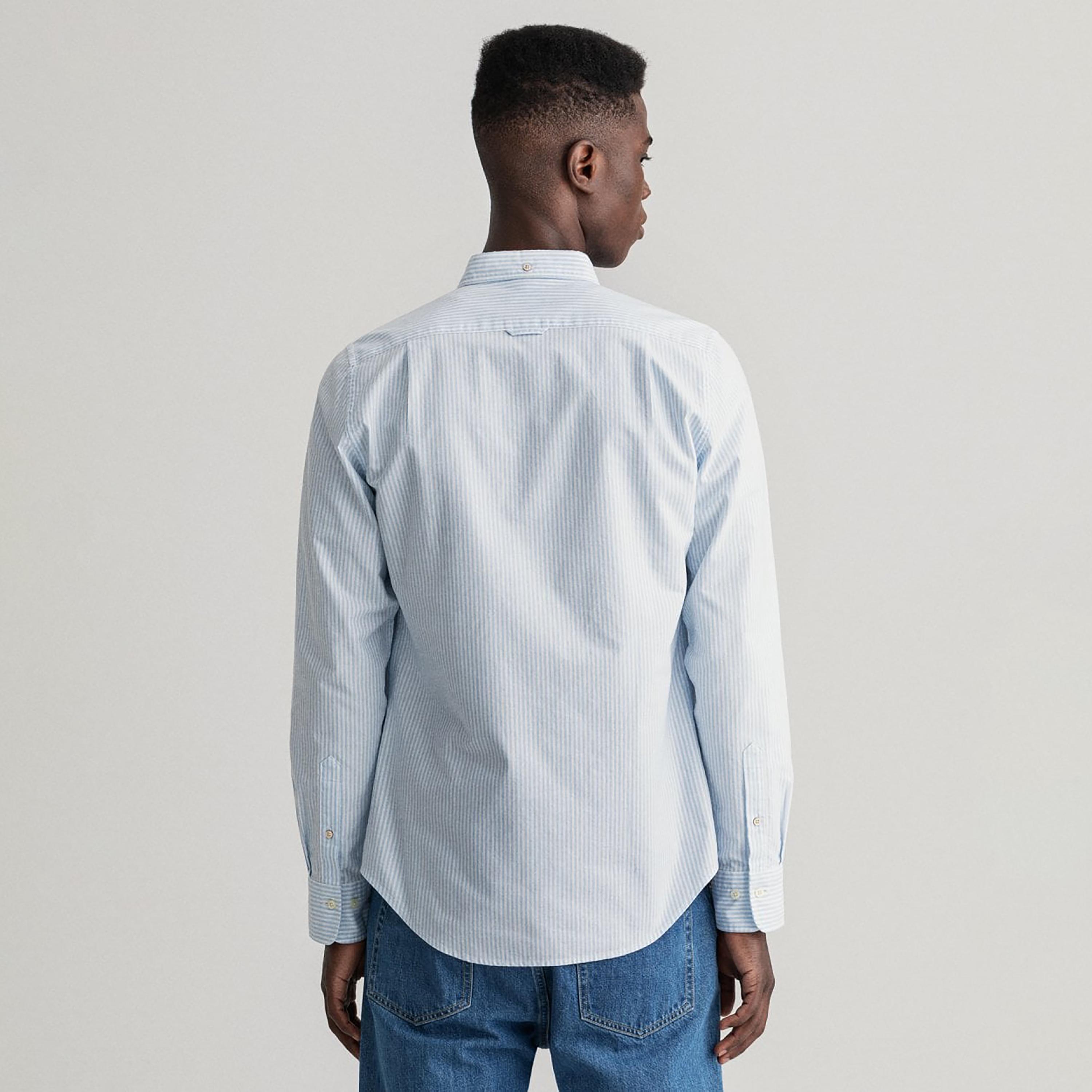 Gant Striped Slim Fit Long Sleeves Button-Down Collar Men's Shirt-men-clothing-shirts-image-4