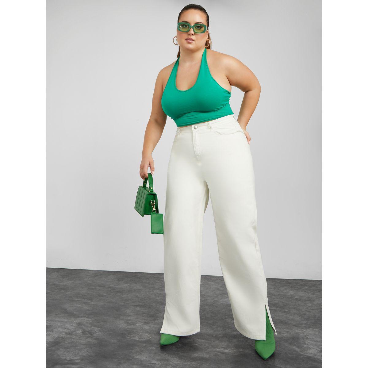 Styli Plus High Waist Split Hem Straight Leg Jeans-women-clothing-bottoms-jeans-image-2
