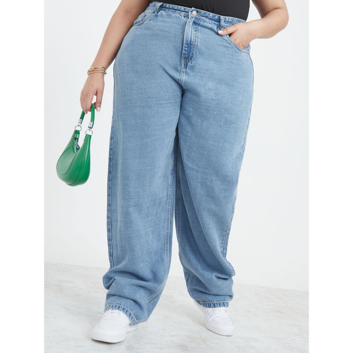 جينز بقصة مستقيمة وخصر عالي-women-clothing-bottoms-jeans-image-2