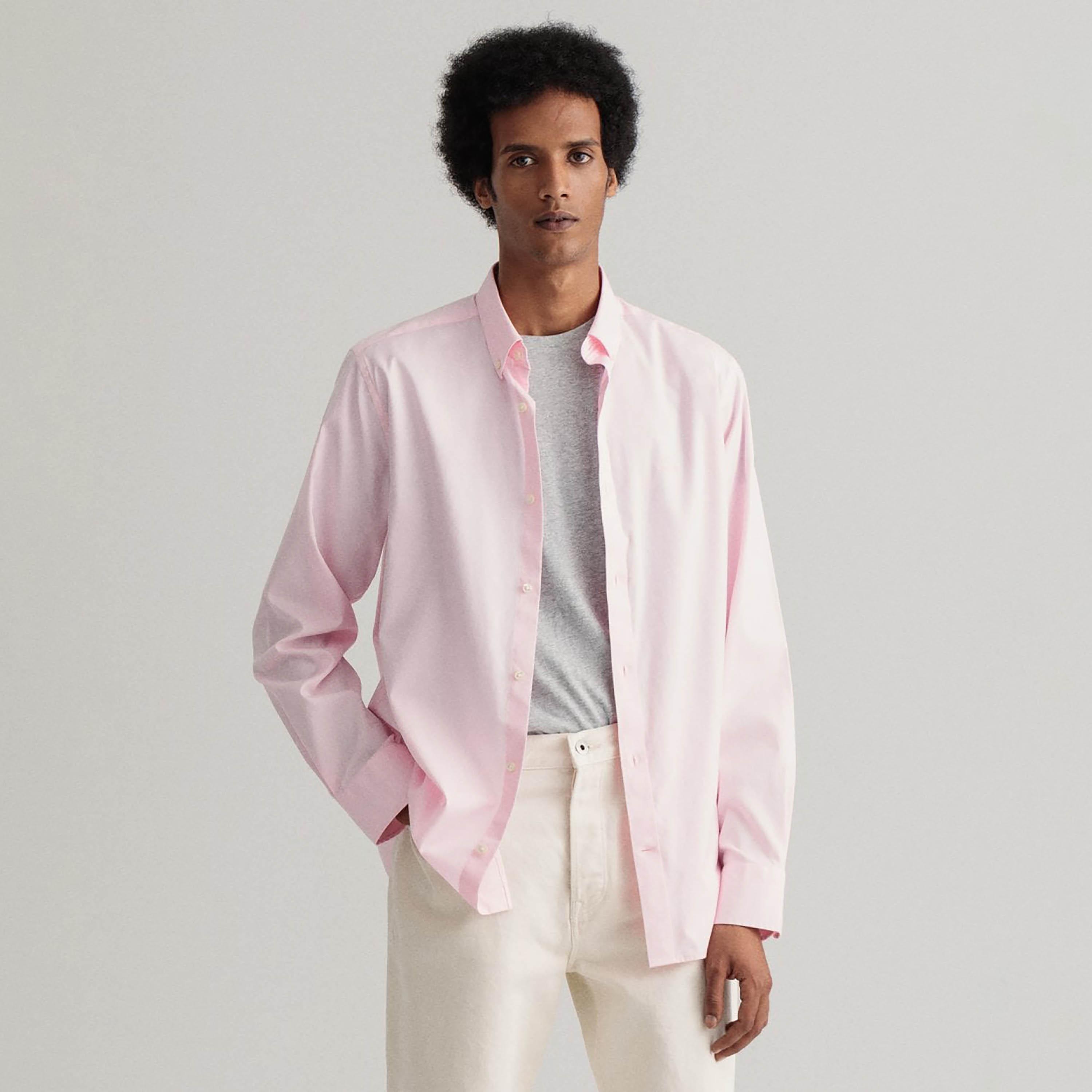 Gant Regular Fit Plain Button-Down Collar Long Sleeves Men's Shirt-men-clothing-shirts-image-15