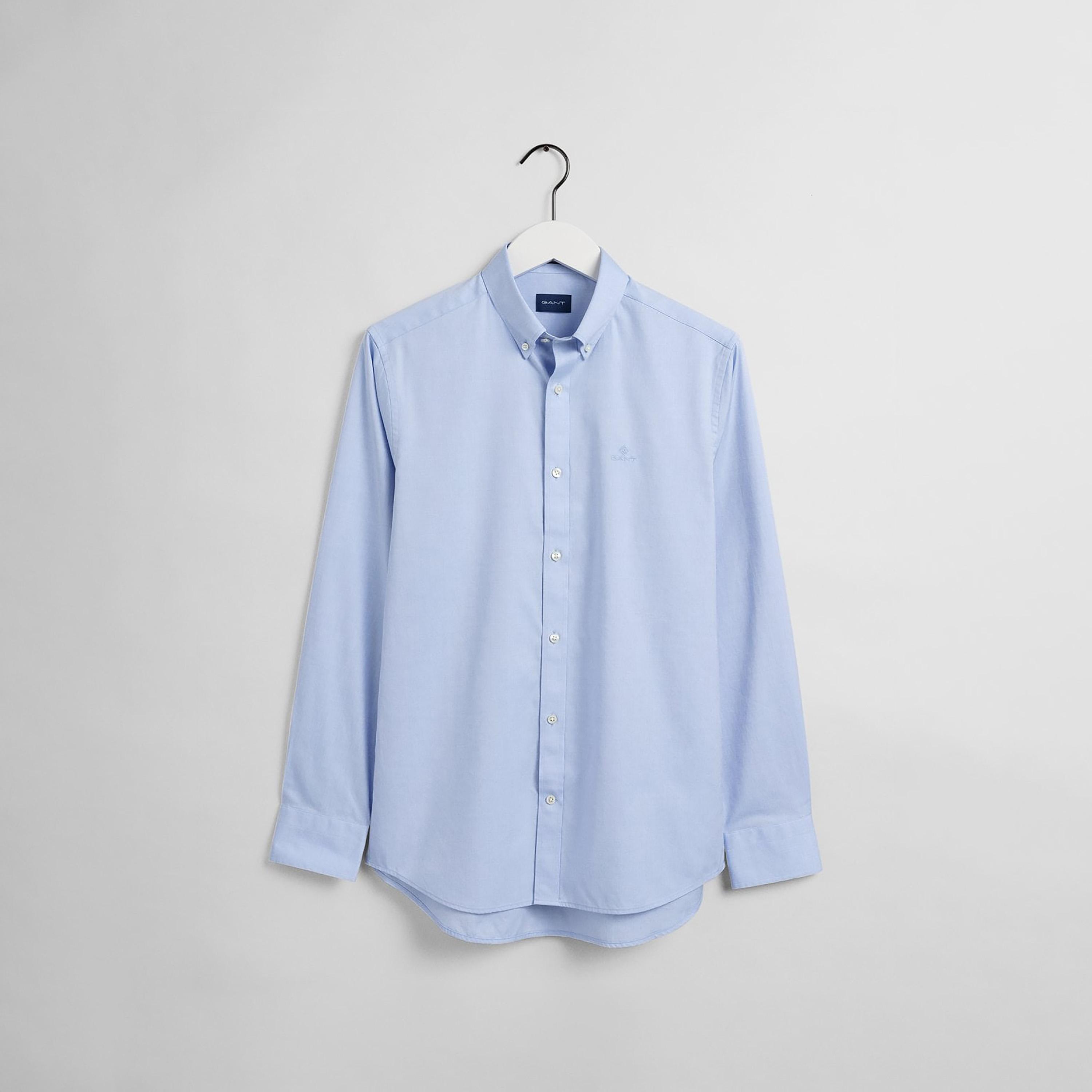 Gant Regular Fit Plain Button-Down Collar Long Sleeves Men's Shirt-men-clothing-shirts-image-11