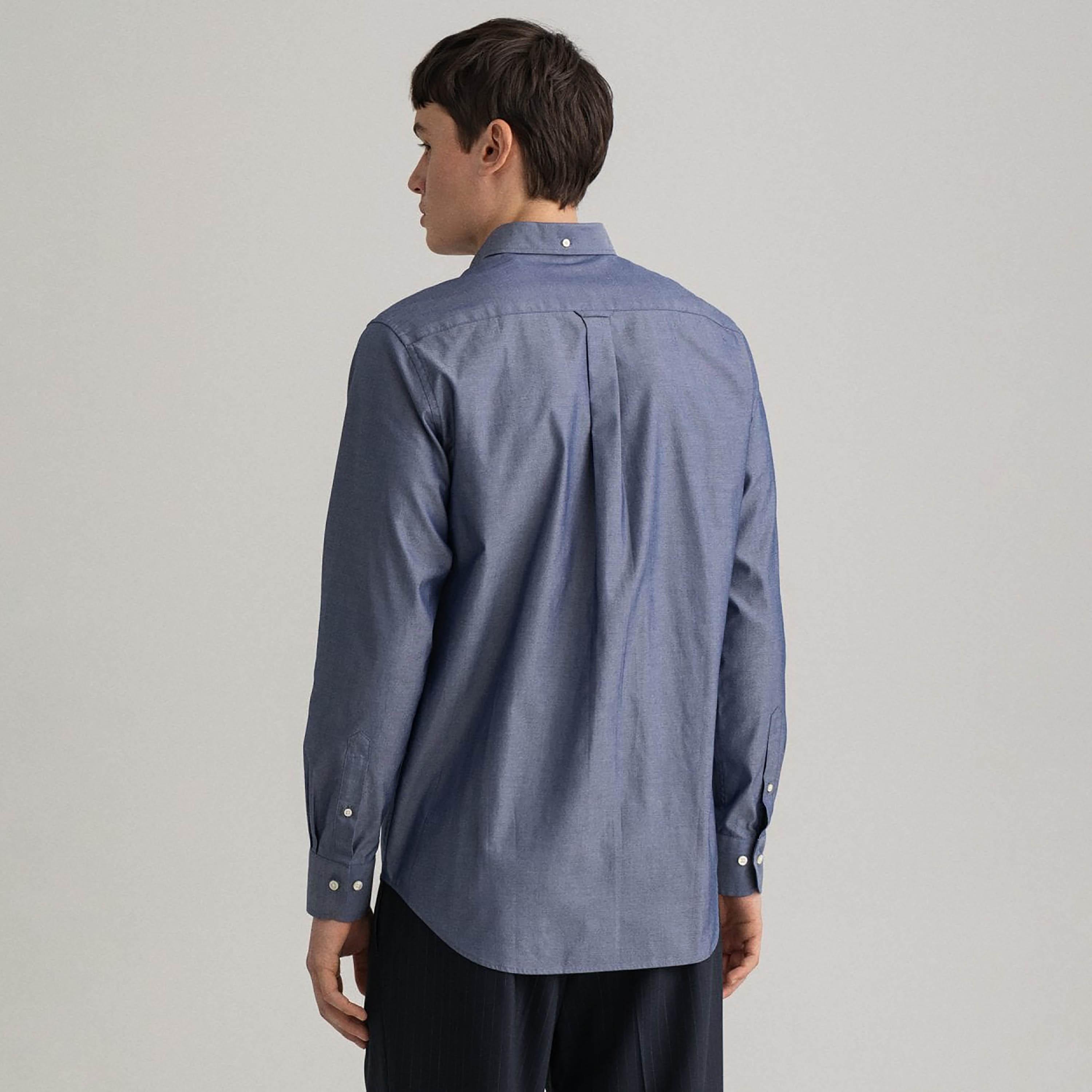 قميص الرجال بأكمام طويلة من نوع Gant العادي العادي بياقة طويلة وأكمام طويلة-men-clothing-shirts-image-2