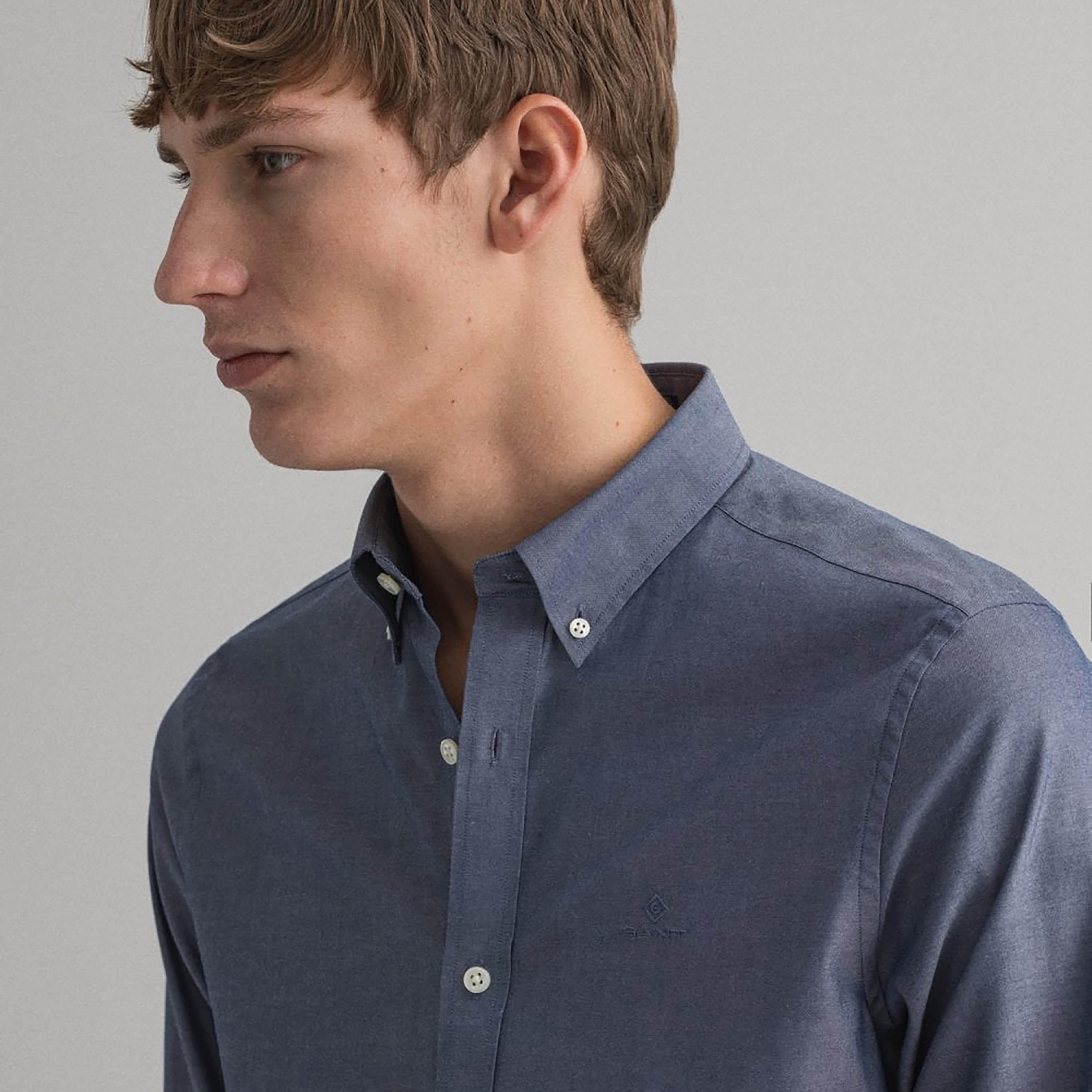 قميص الرجال بأكمام طويلة بياقة بسيطة بياقة بسيطة من غانت سليم القامة-men-clothing-shirts-image-5