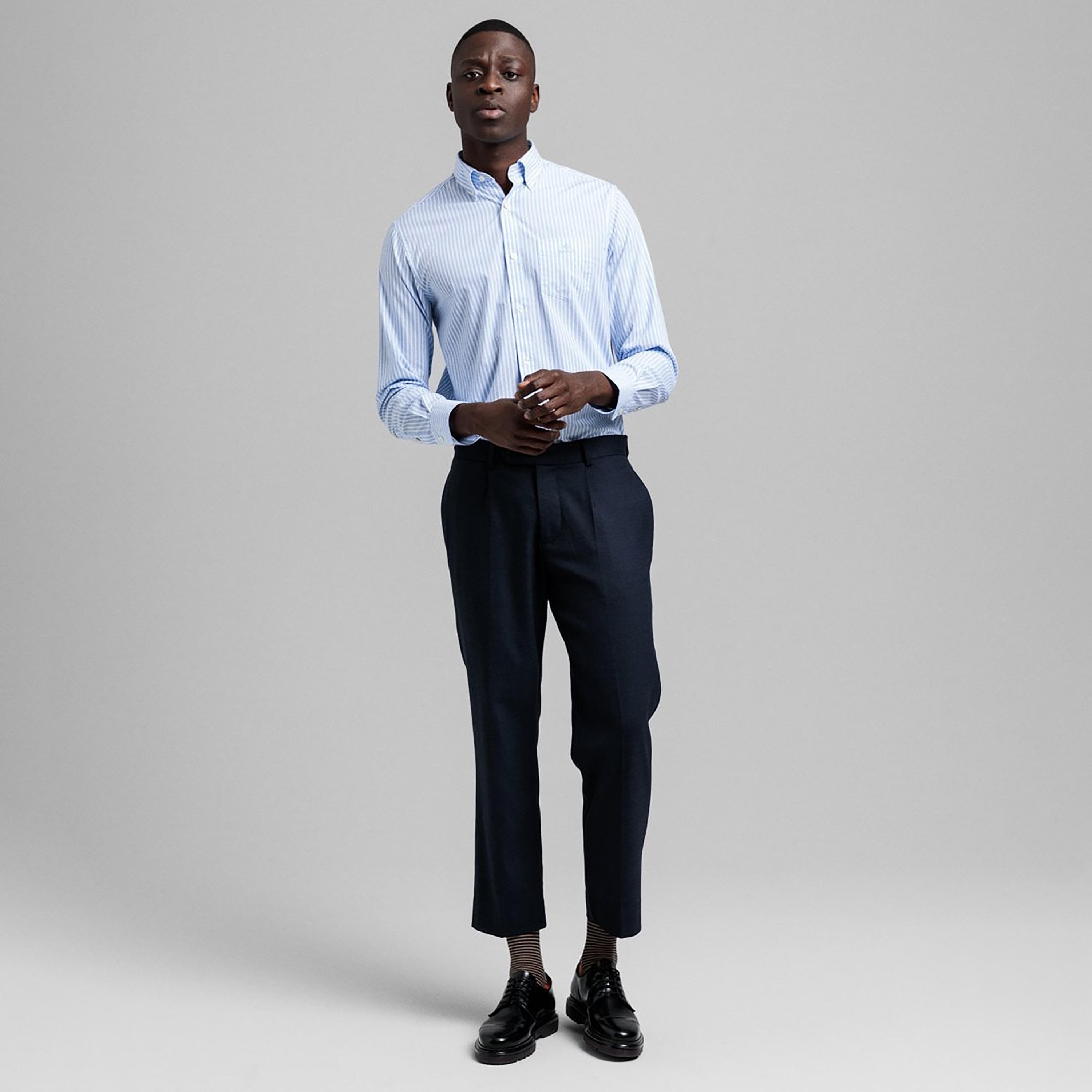 Gant Banker Striped Button Down Collar Long Sleeves Shirt with Patch Pocket-men-clothing-shirts-image-2
