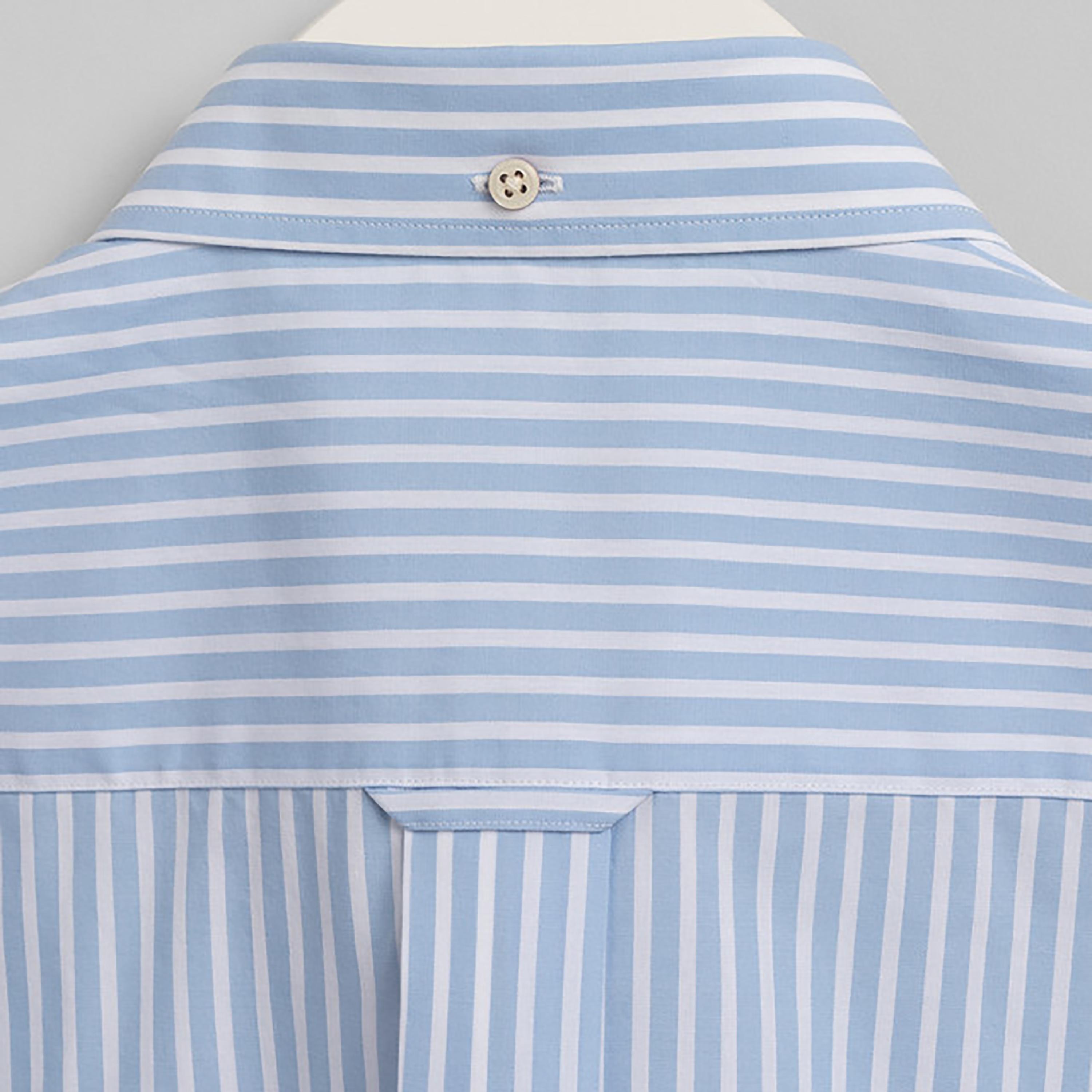 Gant Striped Button Down Collar Short Sleeves Shirt with Patch Pocket-men-clothing-shirts-image-3