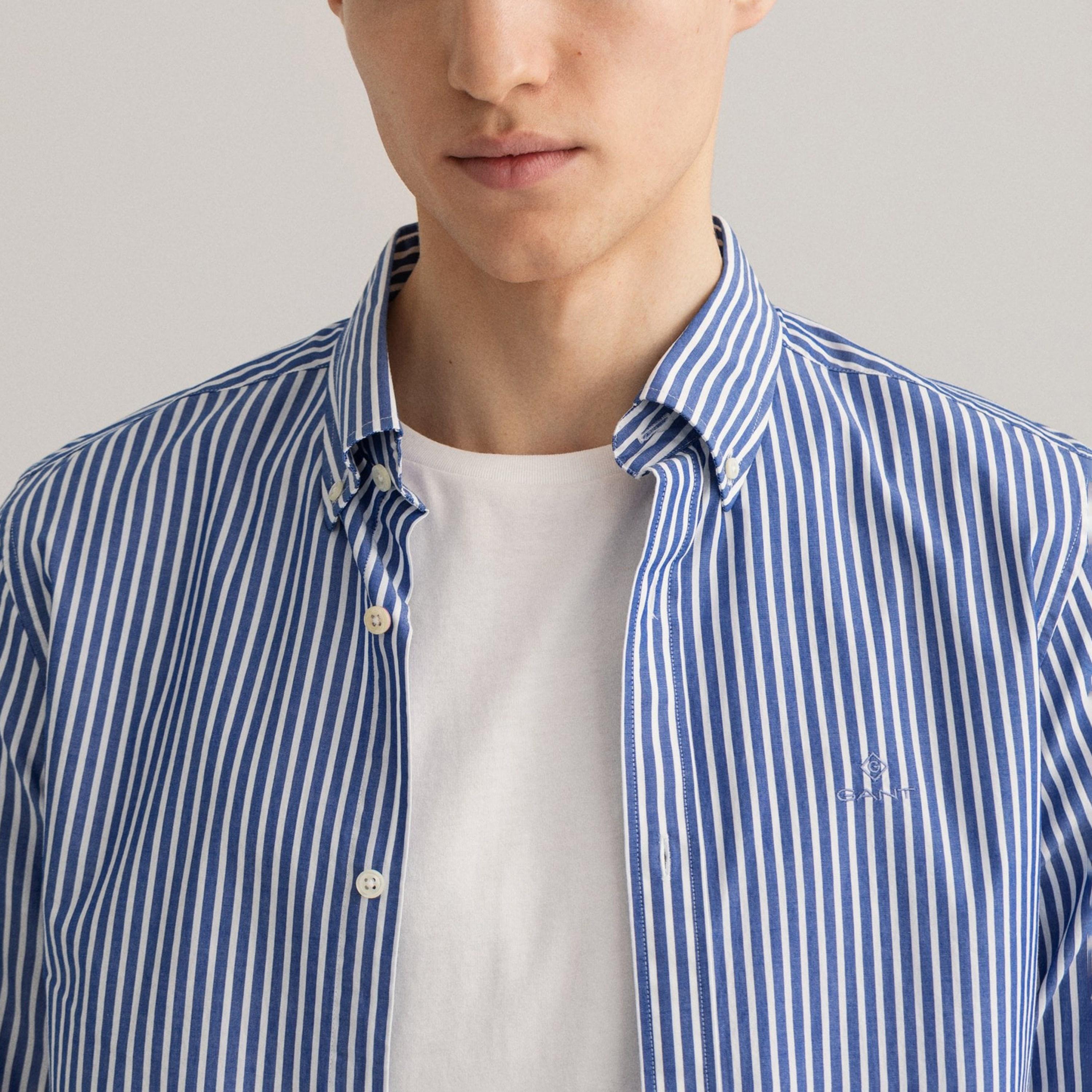 Gant Striped Button Down Collar Long Sleeves Shirt with Patch Pocket-men-clothing-shirts-image-3