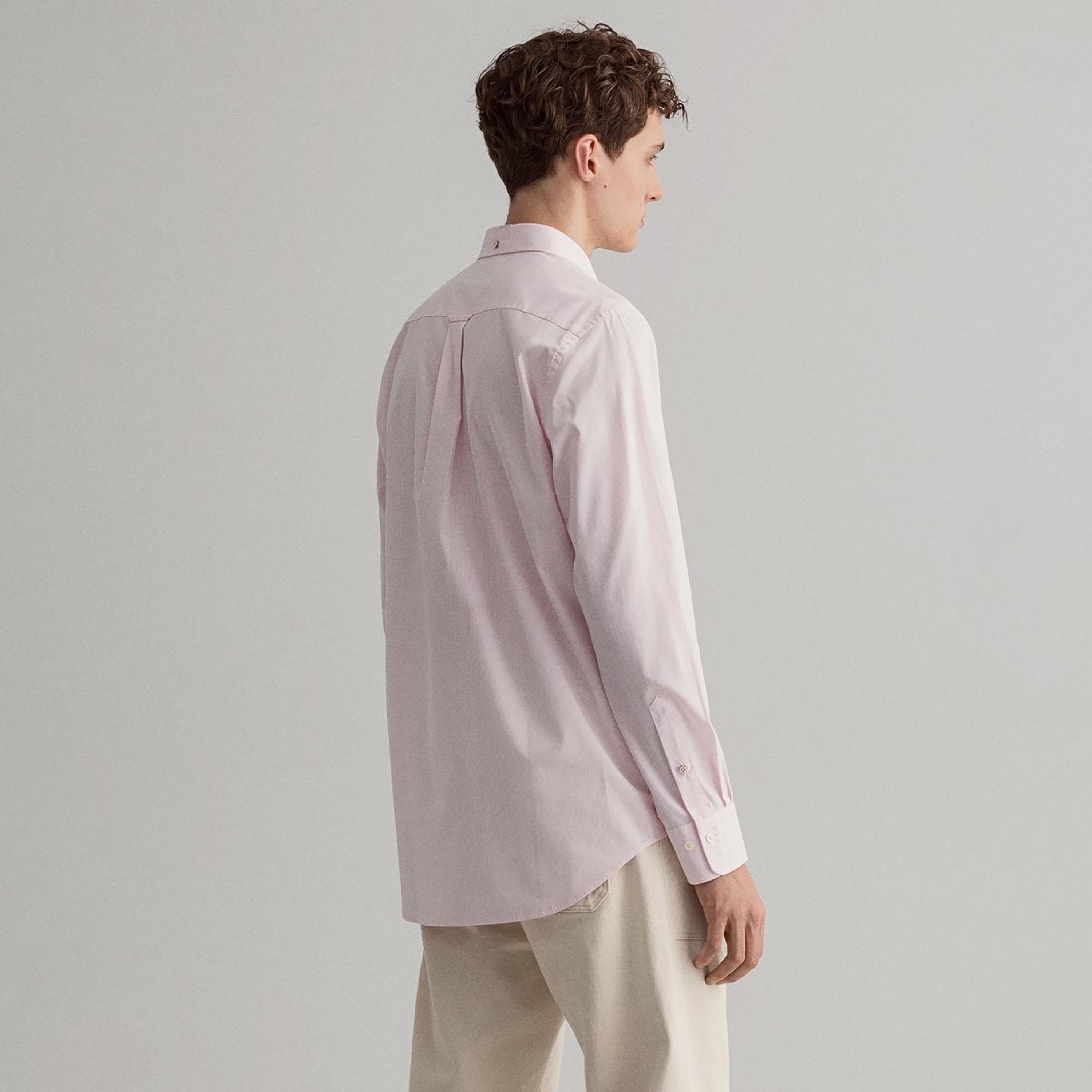 Gant Banker Striped Button Down Collar Long Sleeves Shirt with Patch Pocket-men-clothing-shirts-image-3