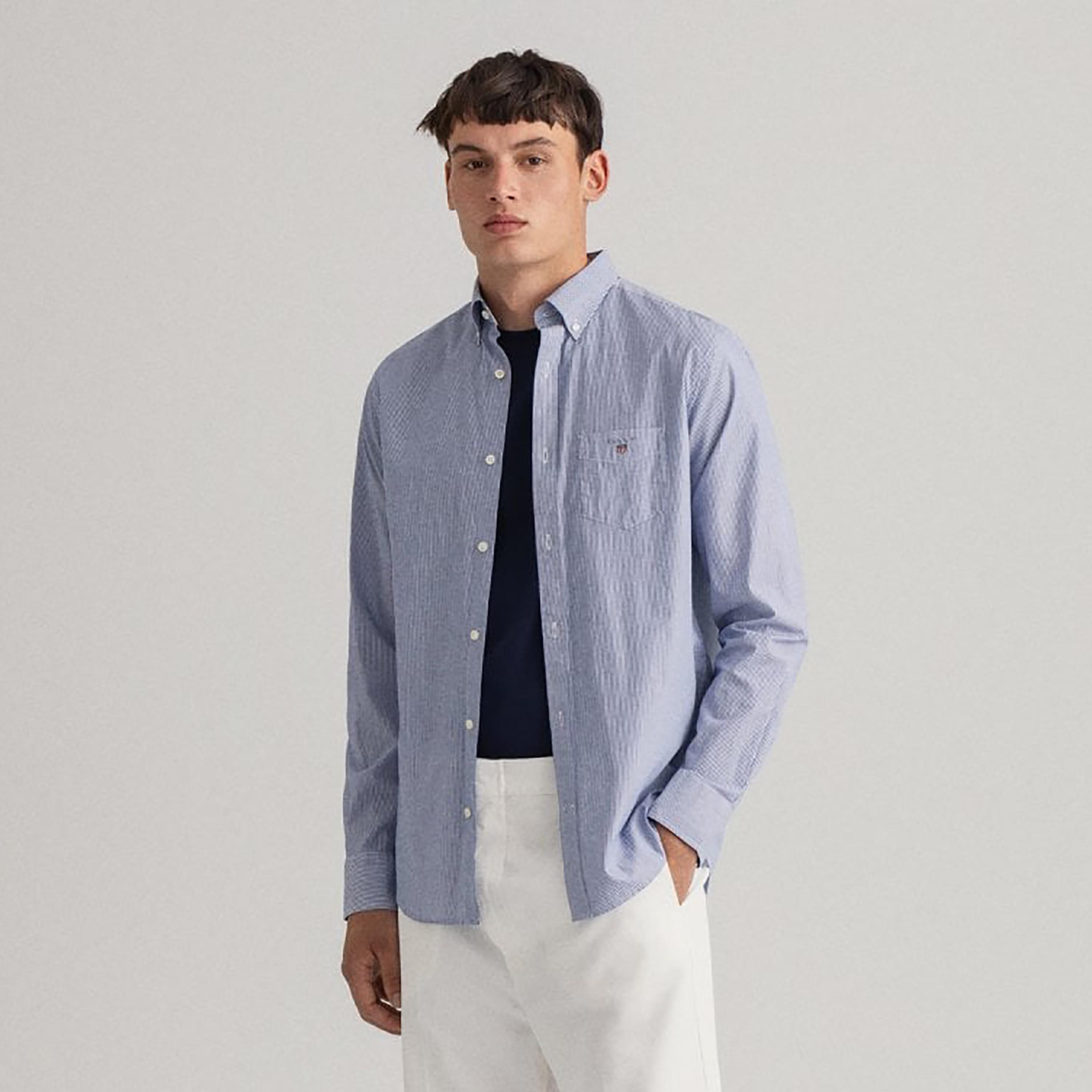 قميص بانكر رجالي بقصّة عادية وأزرار وياقة وأكمام طويلة من جانت-men-clothing-shirts-image-1